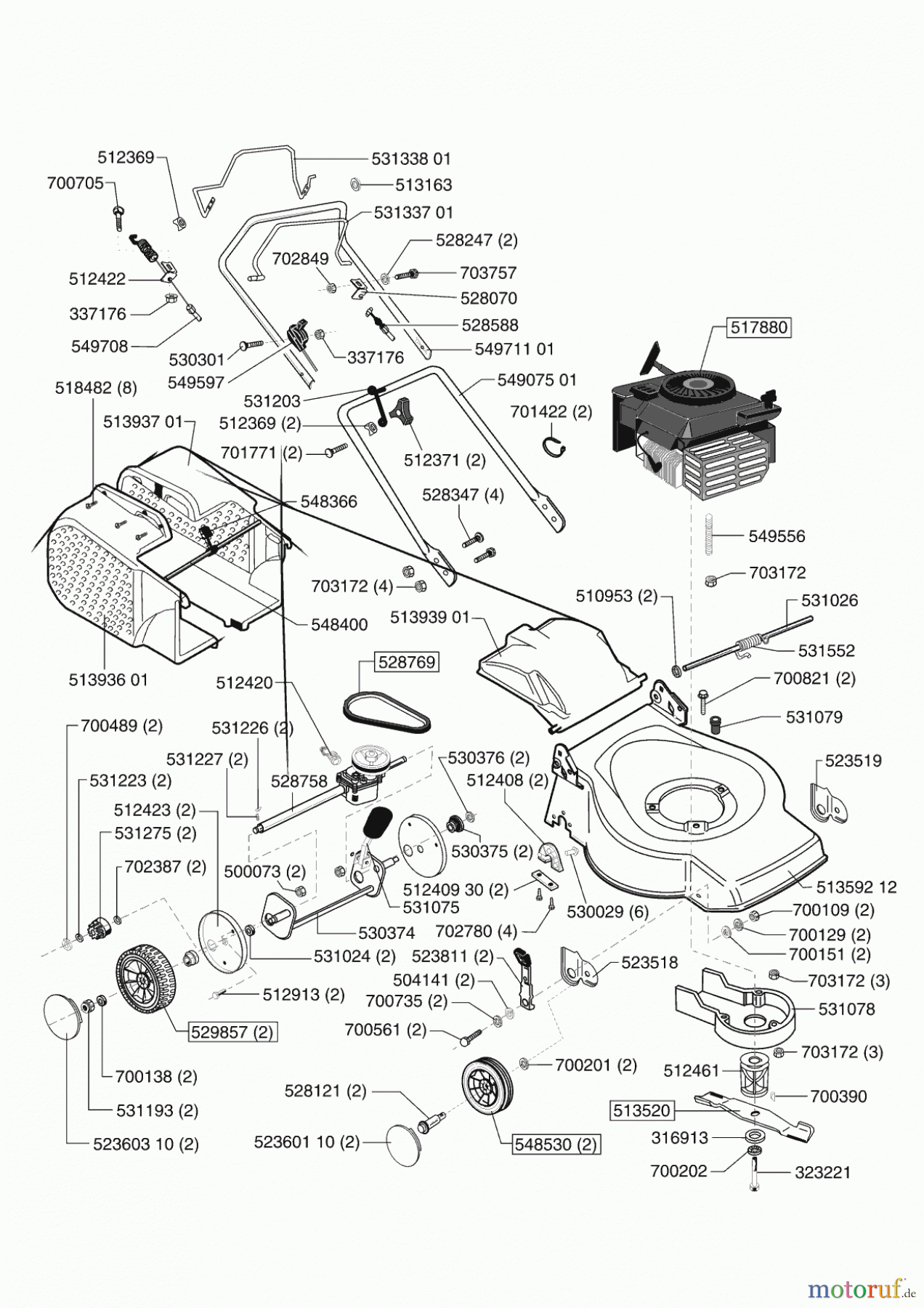  Orion Gartentechnik Benzinrasenmäher 46 BR5 ab 11/2001 Seite 1