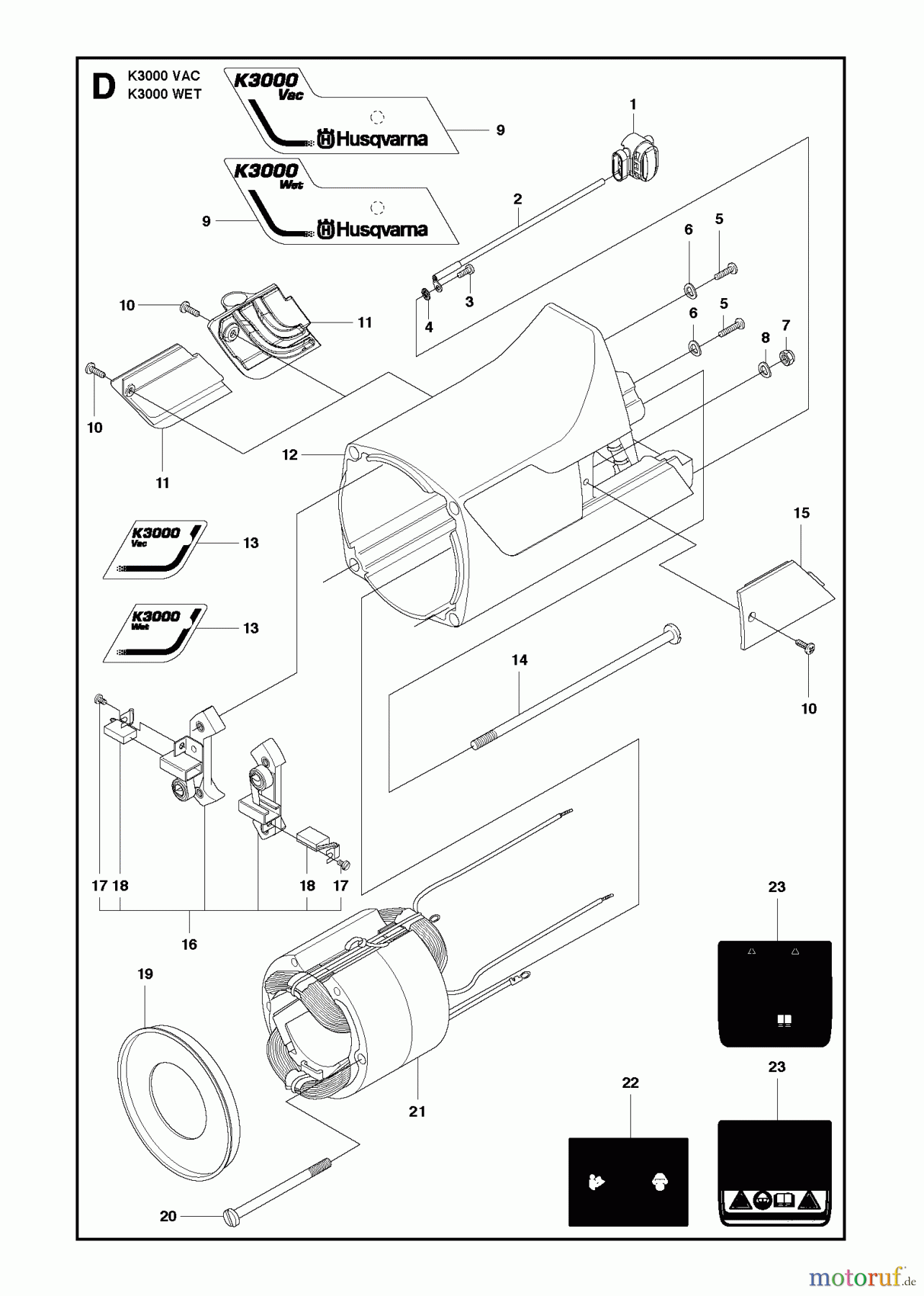  Trennschneider, Cut-Off K3000 WET, 2012-01 MOTOR HOUSING