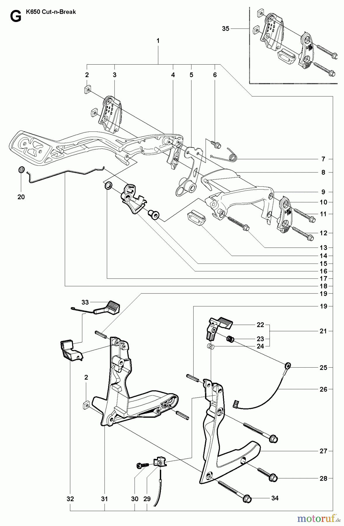 Trennschneider, Cut-Off K650 Cut-n-Break, 2008-11 HANDLE & CONTROLS
