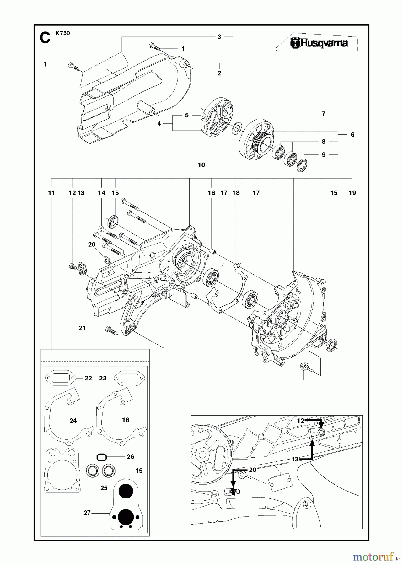  Trennschneider, Cut-Off K750 RESCUE, 2009-07 CRANKCASE #1