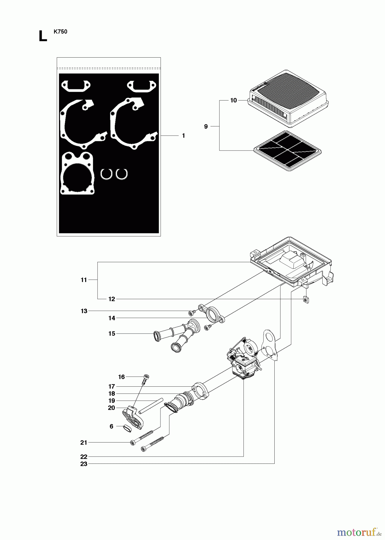 Trennschneider, Cut-Off K750, 544936207, 2010-02 AIR FILTER