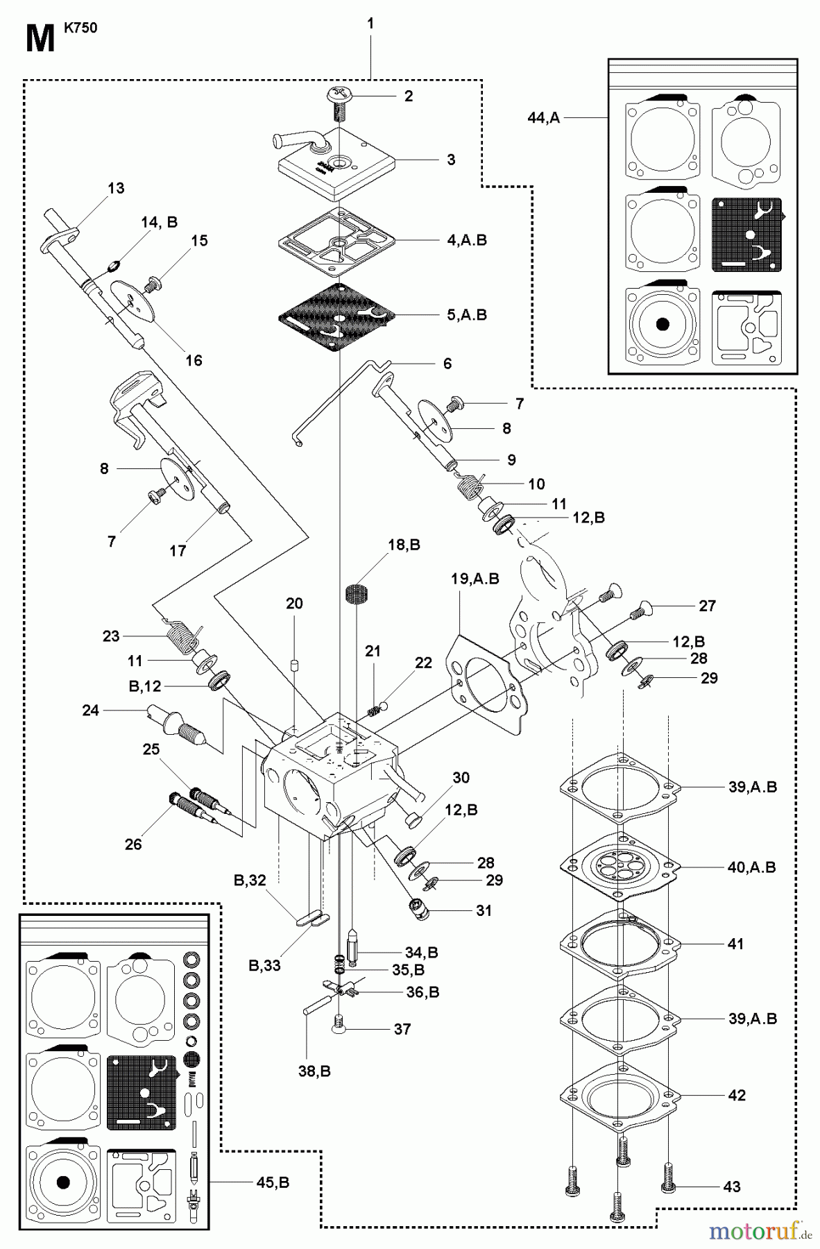  Trennschneider, Cut-Off K750, Oilguard, Rescue, 2007-07 CARBURETOR DETAILS