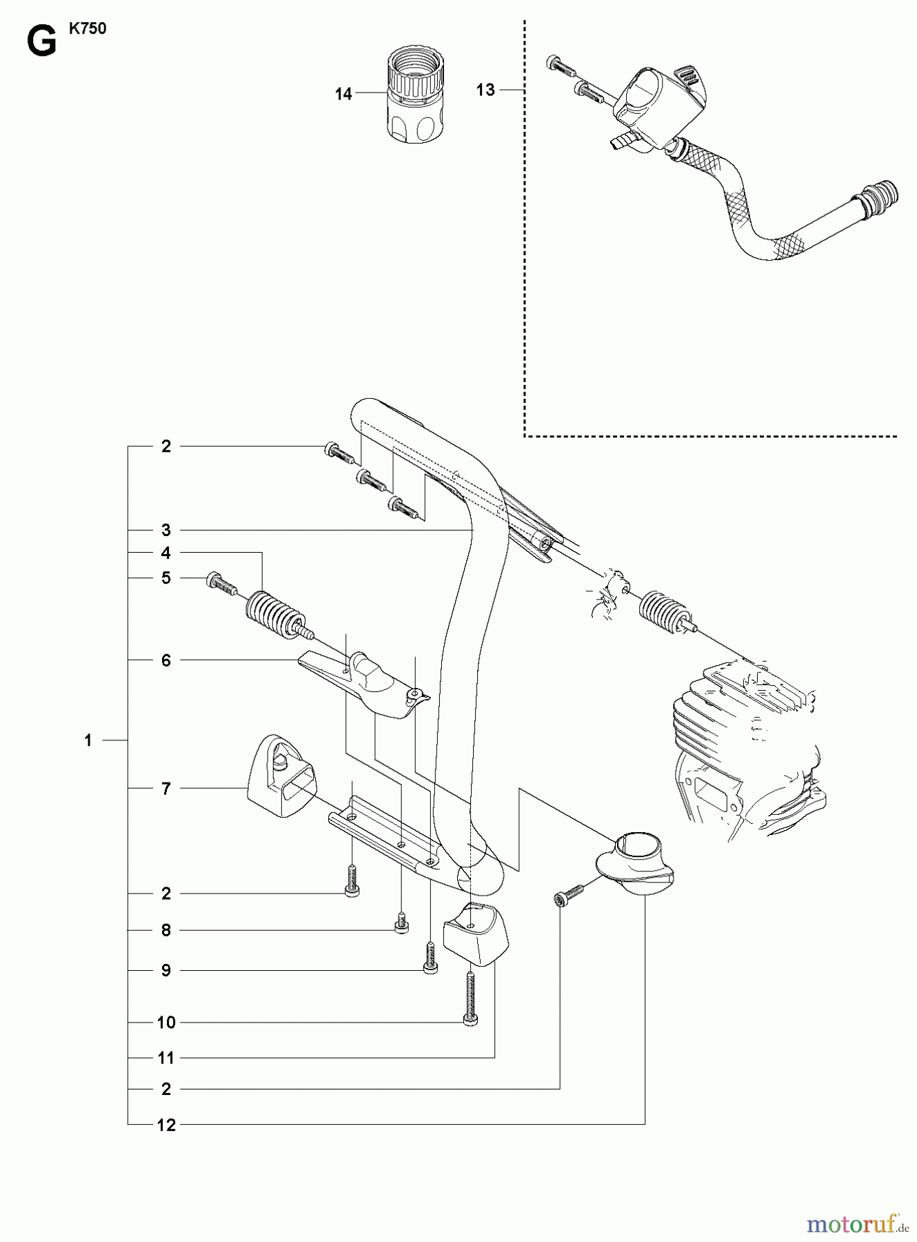  Trennschneider, Cut-Off K750, Oilguard, Rescue, 2007-07 HANDLE