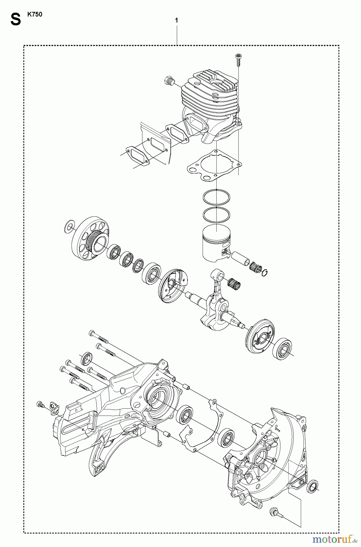  Trennschneider, Cut-Off K750, Rescue, Air Purge, Oil Guard, 2008-10 SHORT BLOCK