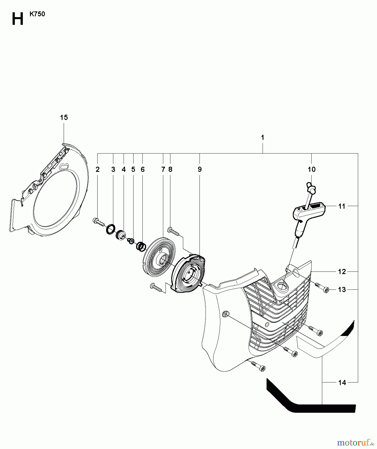  Trennschneider, Cut-Off K750, Rescue, Air Purge, Oil Guard, 2008-10 STARTER