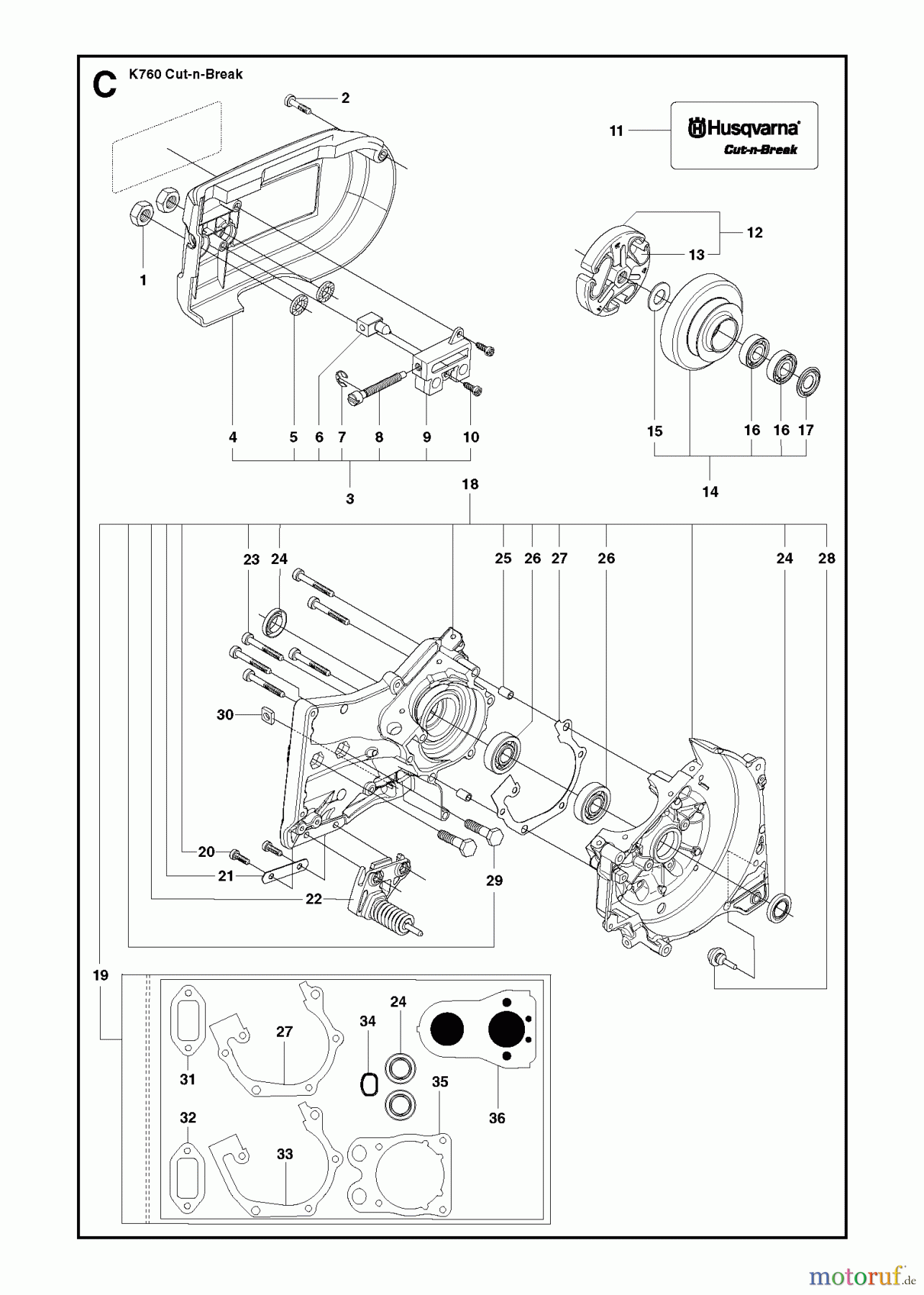  Trennschneider, Cut-Off K760 Cut-n-Break, 2009-11 CRANKCASE