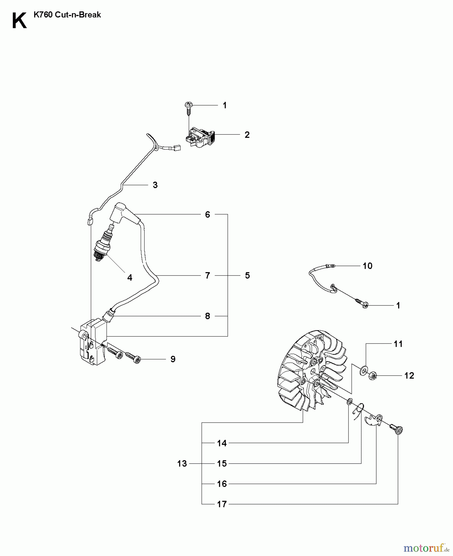  Trennschneider, Cut-Off K760 Cut-n-Break, 2009-11 IGNITION SYSTEM
