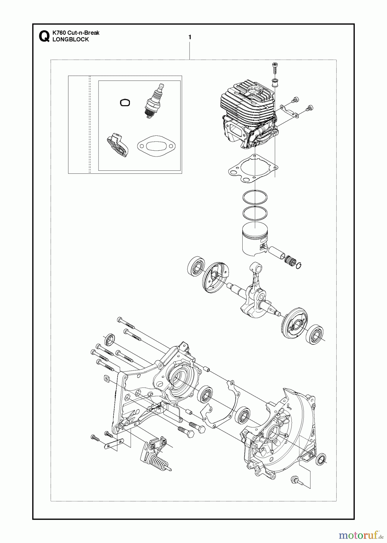  Trennschneider, Cut-Off K760 CUT-N-BREAK, 2013-06 CYLINDER & CRANKCASE