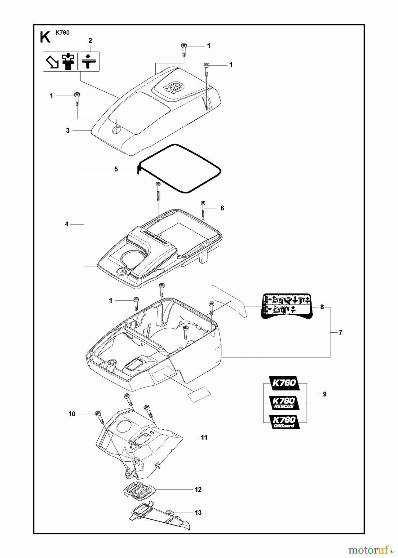  Trennschneider, Cut-Off K760, 2011-08 CYLINDER COVER