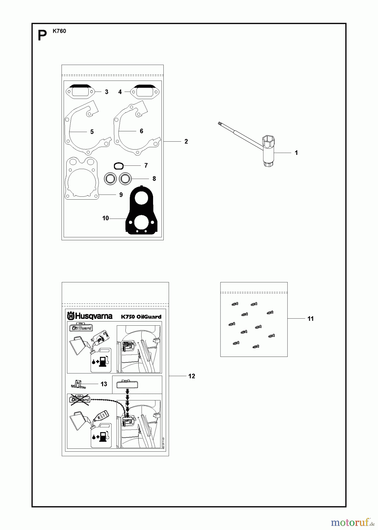  Trennschneider, Cut-Off K760 RESCUE, 2009-12 GASKET KIT