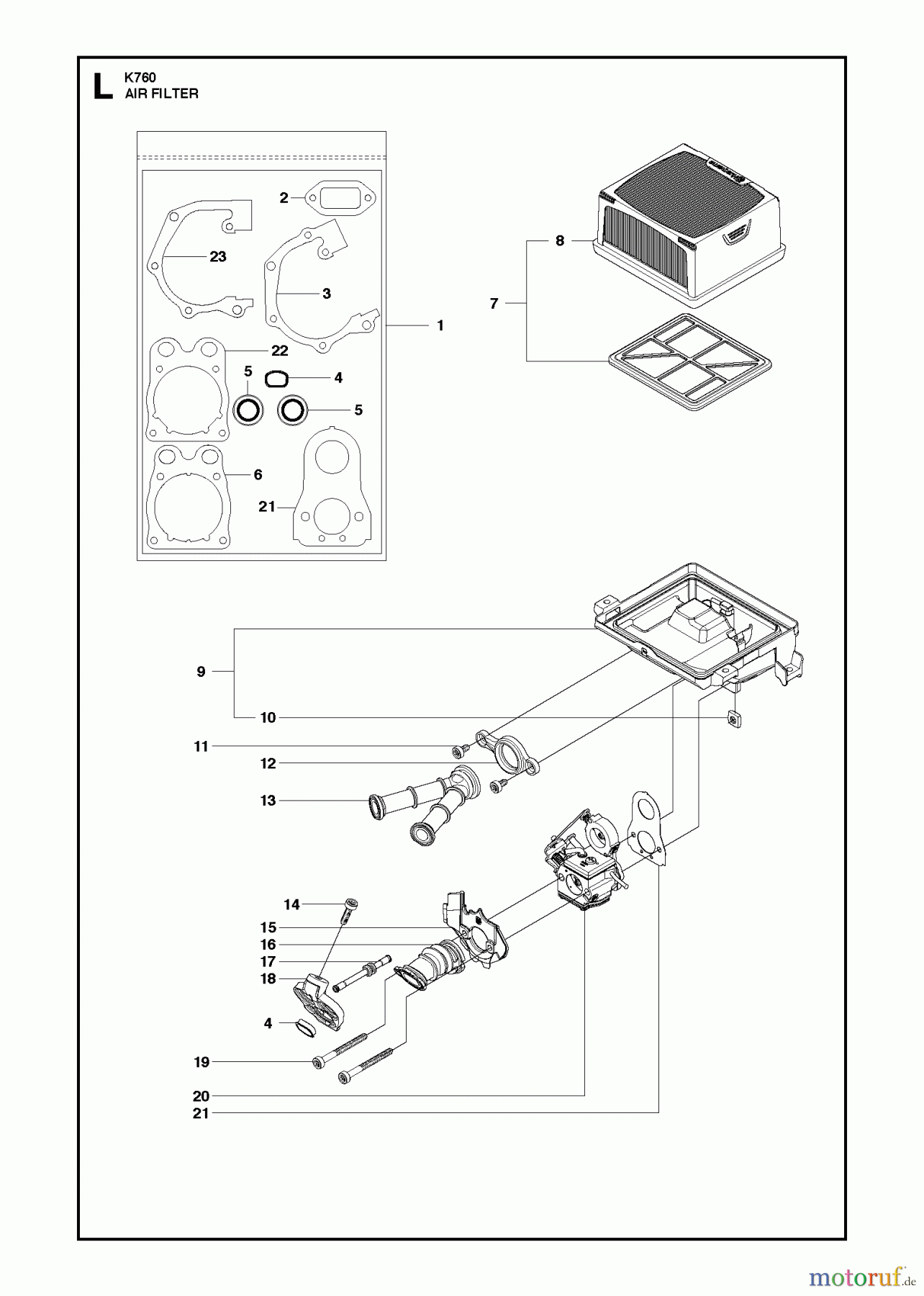  Trennschneider, Cut-Off K760, 2013-02 AIR FILTER