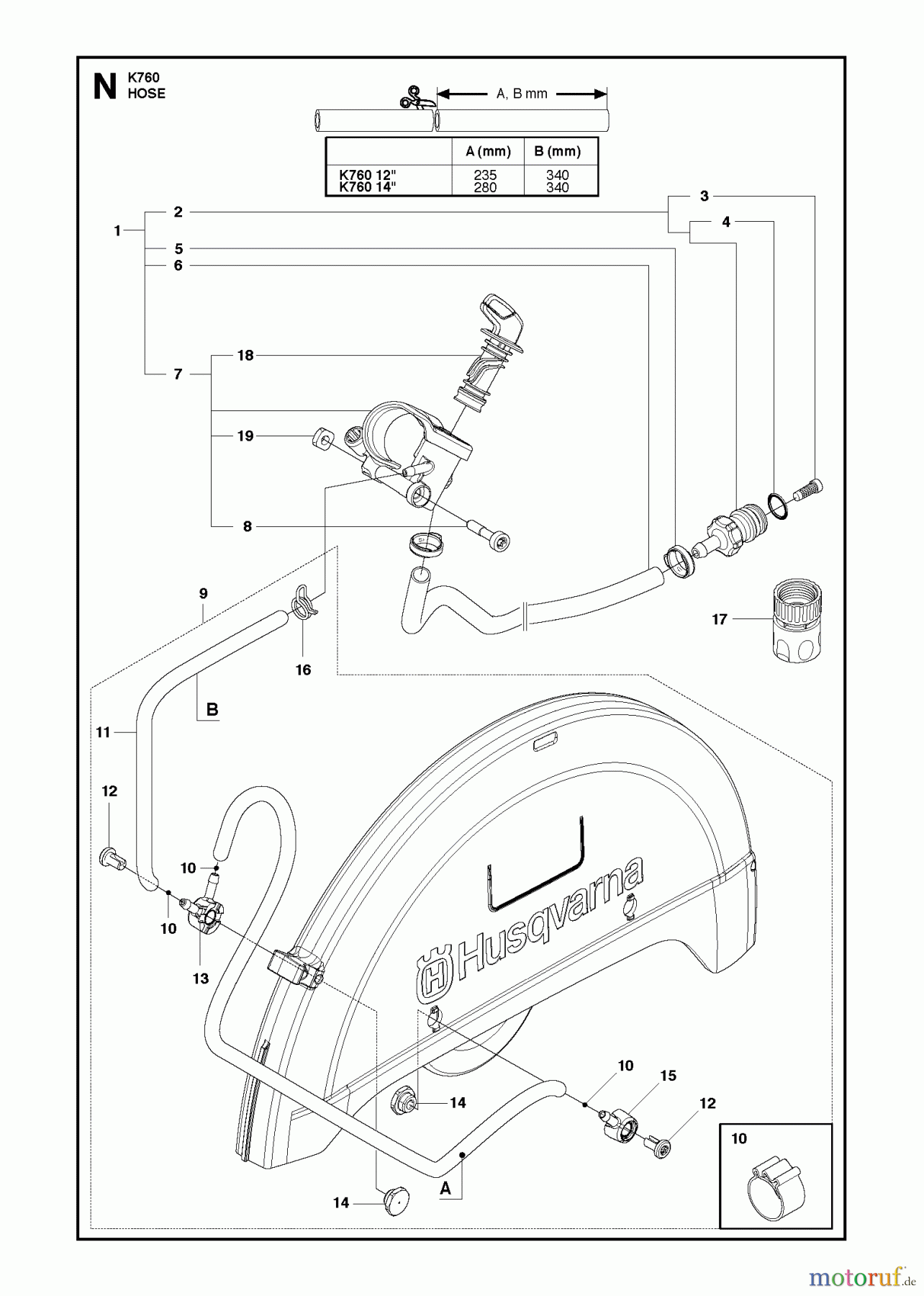  Trennschneider, Cut-Off K760, 2013-02 WATER HOSE KIT