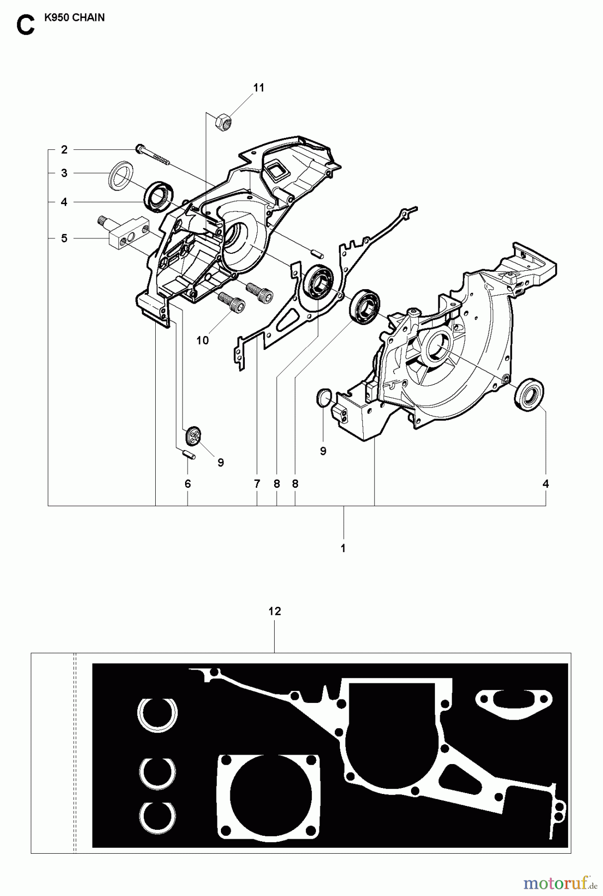  Trennschneider, Cut-Off K950 Chain, 2007-01 CRANKCASE