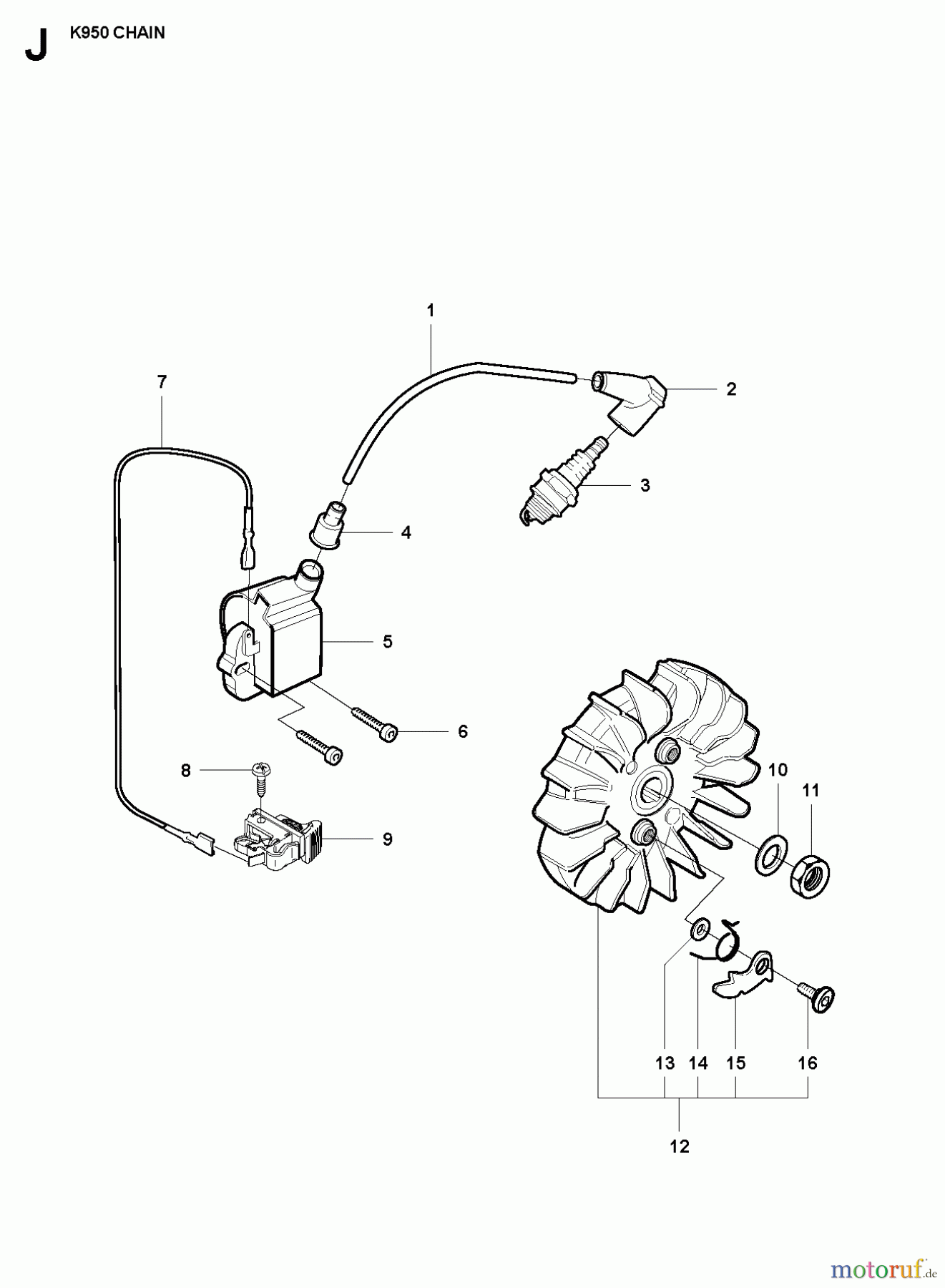  Trennschneider, Cut-Off K950 Chain, 2007-01 IGNITION SYSTEM