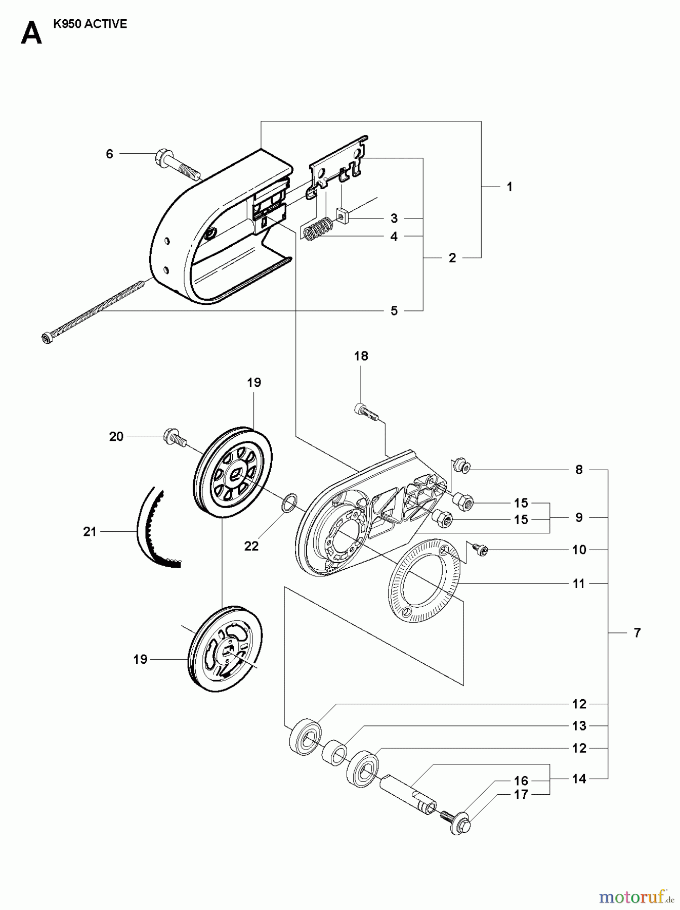  Trennschneider, Cut-Off K950, 2007-01 BELT GUARD & PULLEY