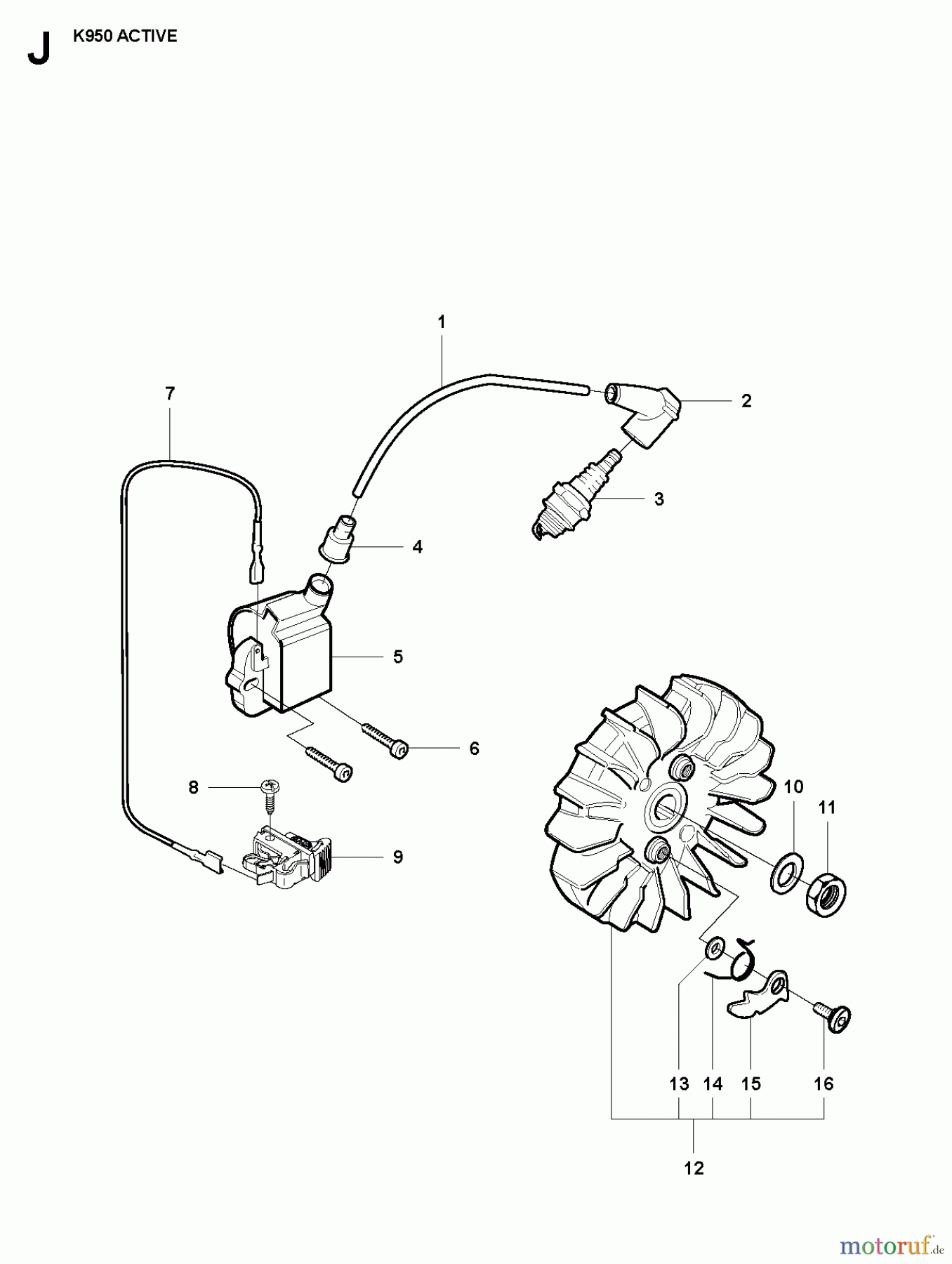  Trennschneider, Cut-Off K950, 2007-01 IGNITION SYSTEM