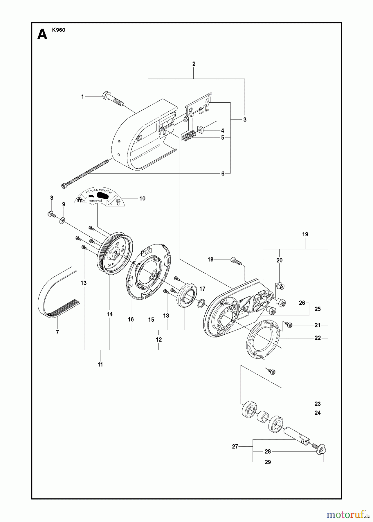  Trennschneider, Cut-Off K960 RESCUE, 2007-07 BELT GUARD & PULLEY