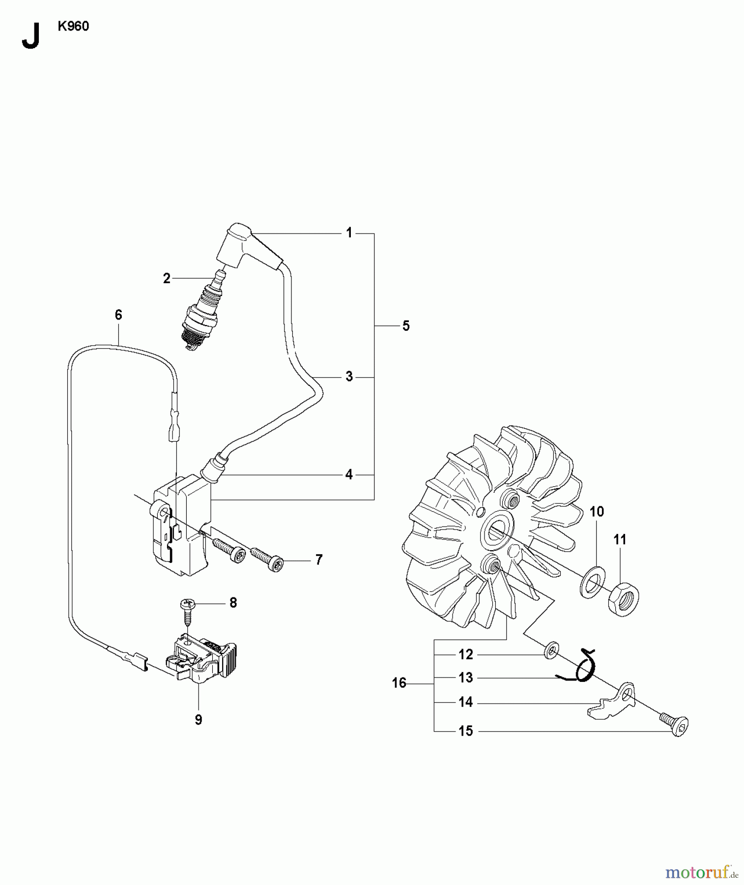  Trennschneider, Cut-Off K960, 2007-10 IGNITION SYSTEM