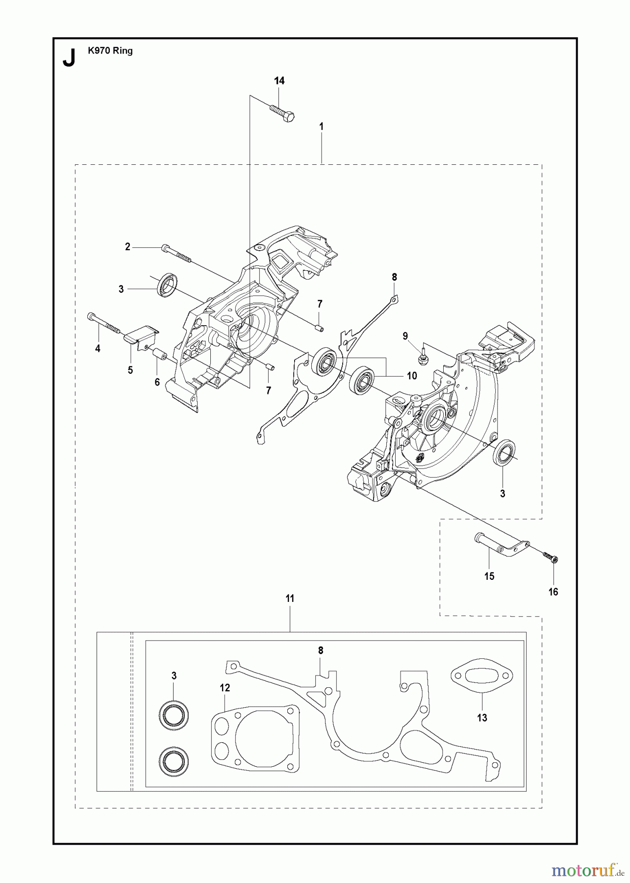 Trennschneider, Cut-Off K970 RING, 2011-12 CRANKCASE