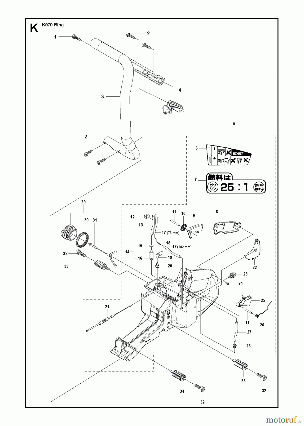 Trennschneider, Cut-Off K970 RING, 2011-12 FUEL TANK & HANDLE