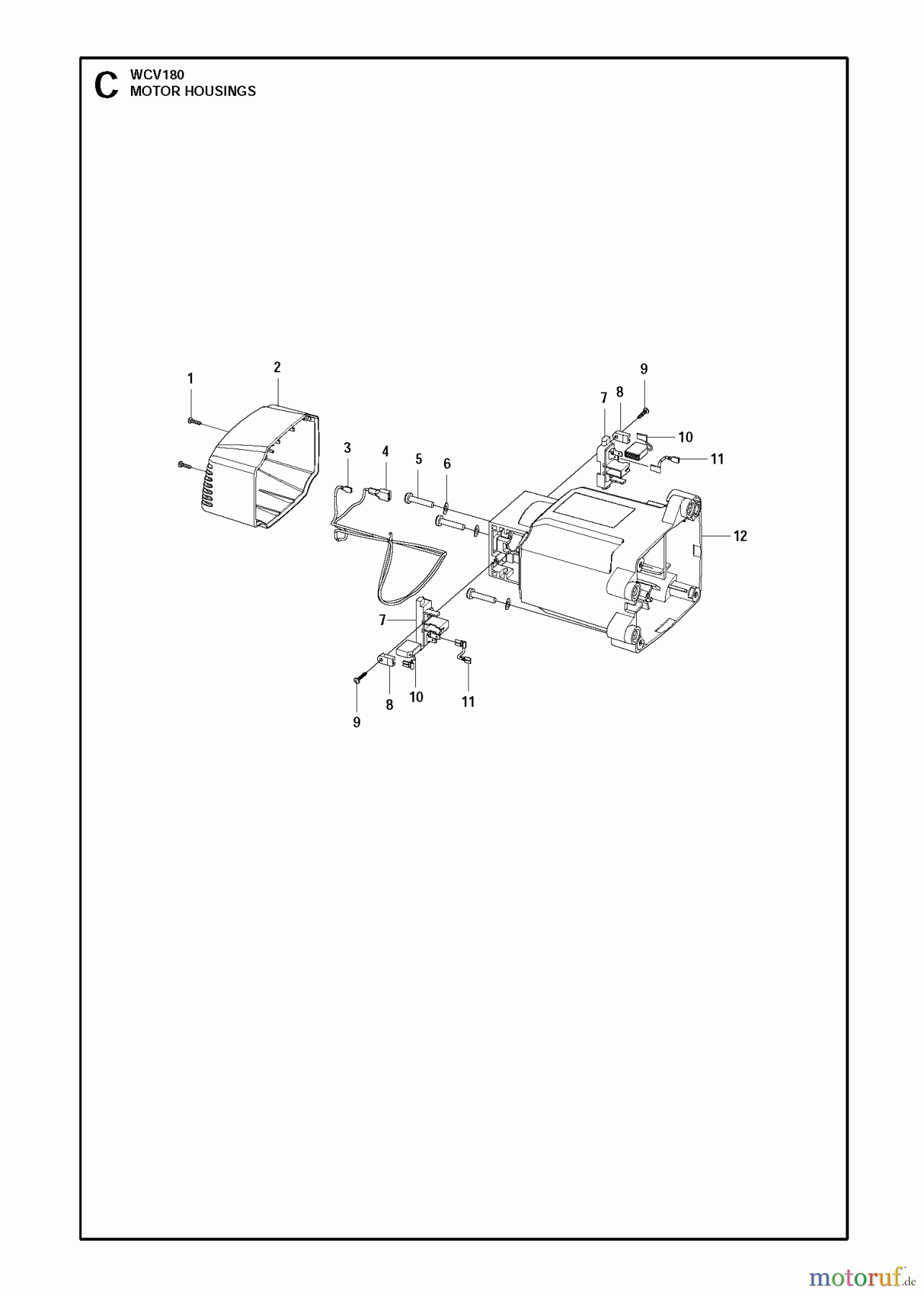  Trennschneider, Cut-Off WCV 180, 2009-10 MOTOR HOUSING
