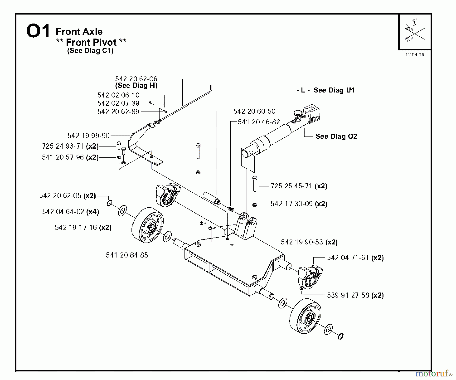Trennschneider, Floor FS4800, 2006-44 Front Axle, Front Pivot