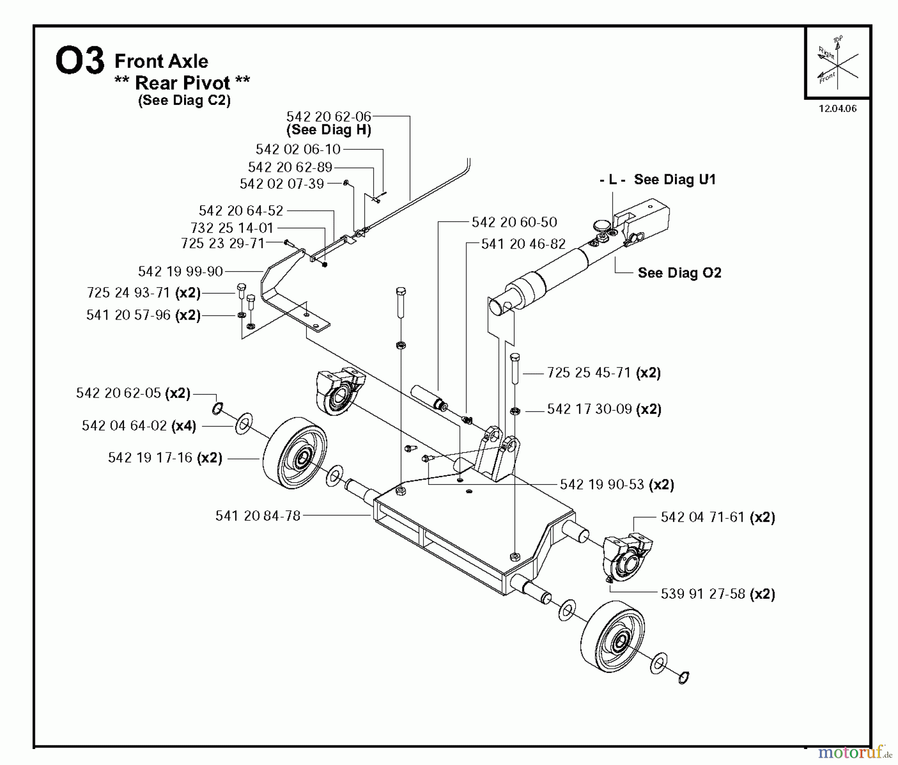 Trennschneider, Floor FS4800, 2006-44 Front Axle, Rear Pivot