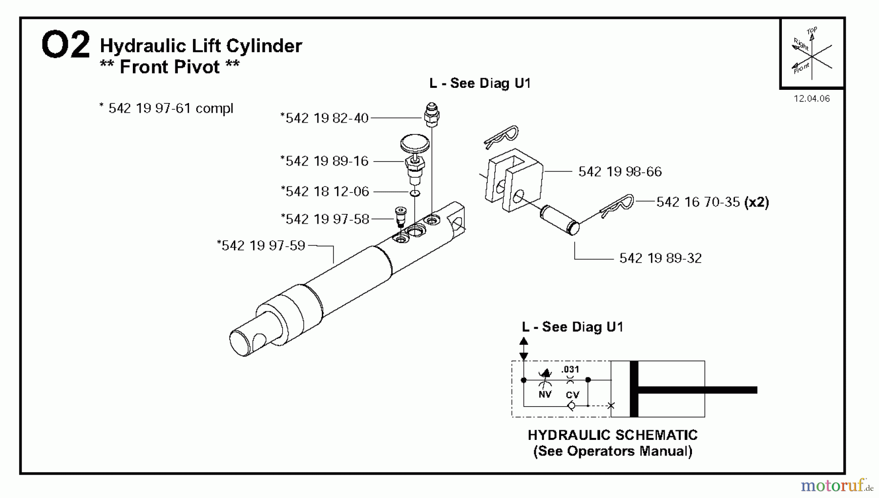 Trennschneider, Floor FS4800, 2008-01 Hydraulic Lift Cylinder, Front Pivot