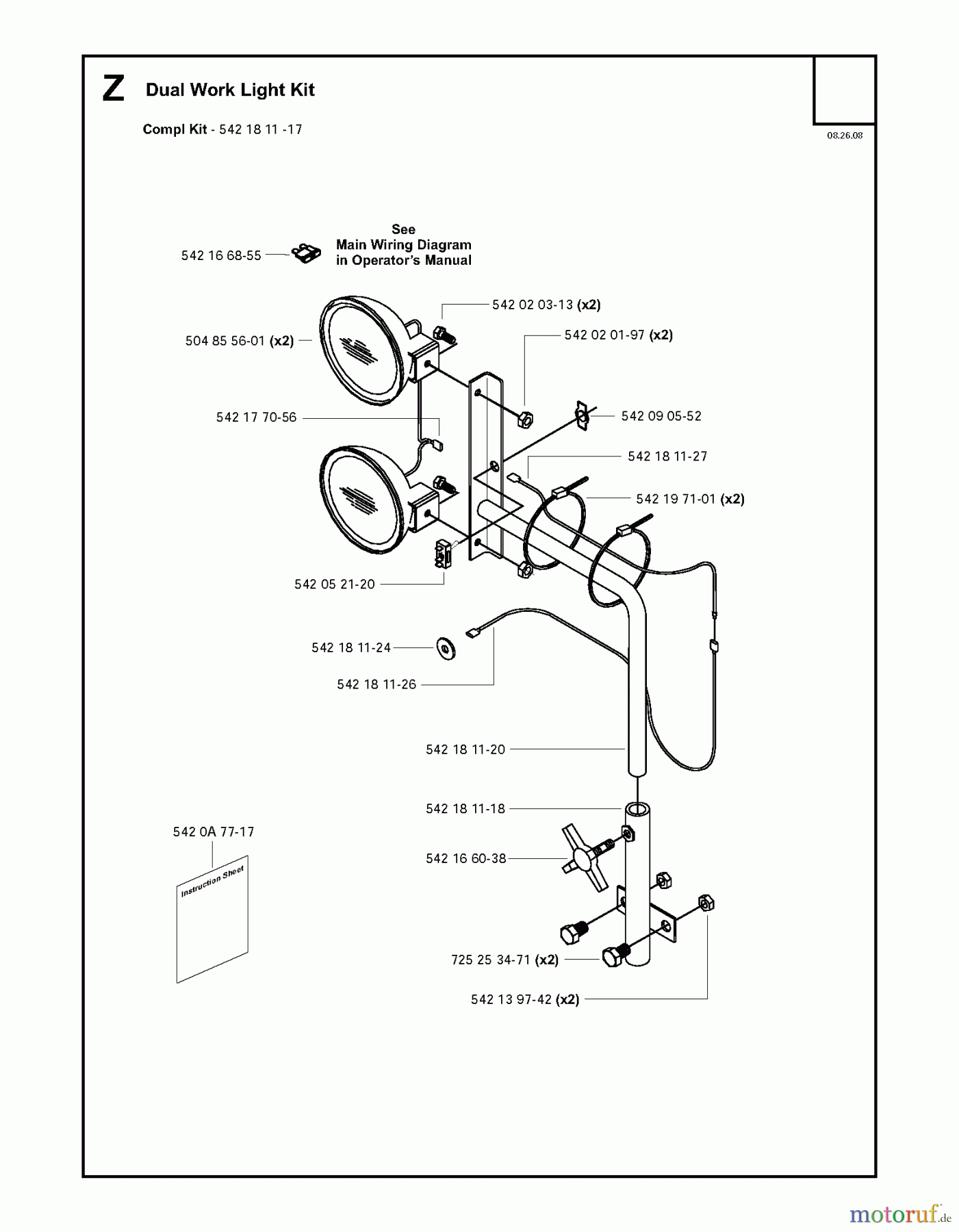 Trennschneider, Floor FS4800, 2008-01 Dual Work Light Kit