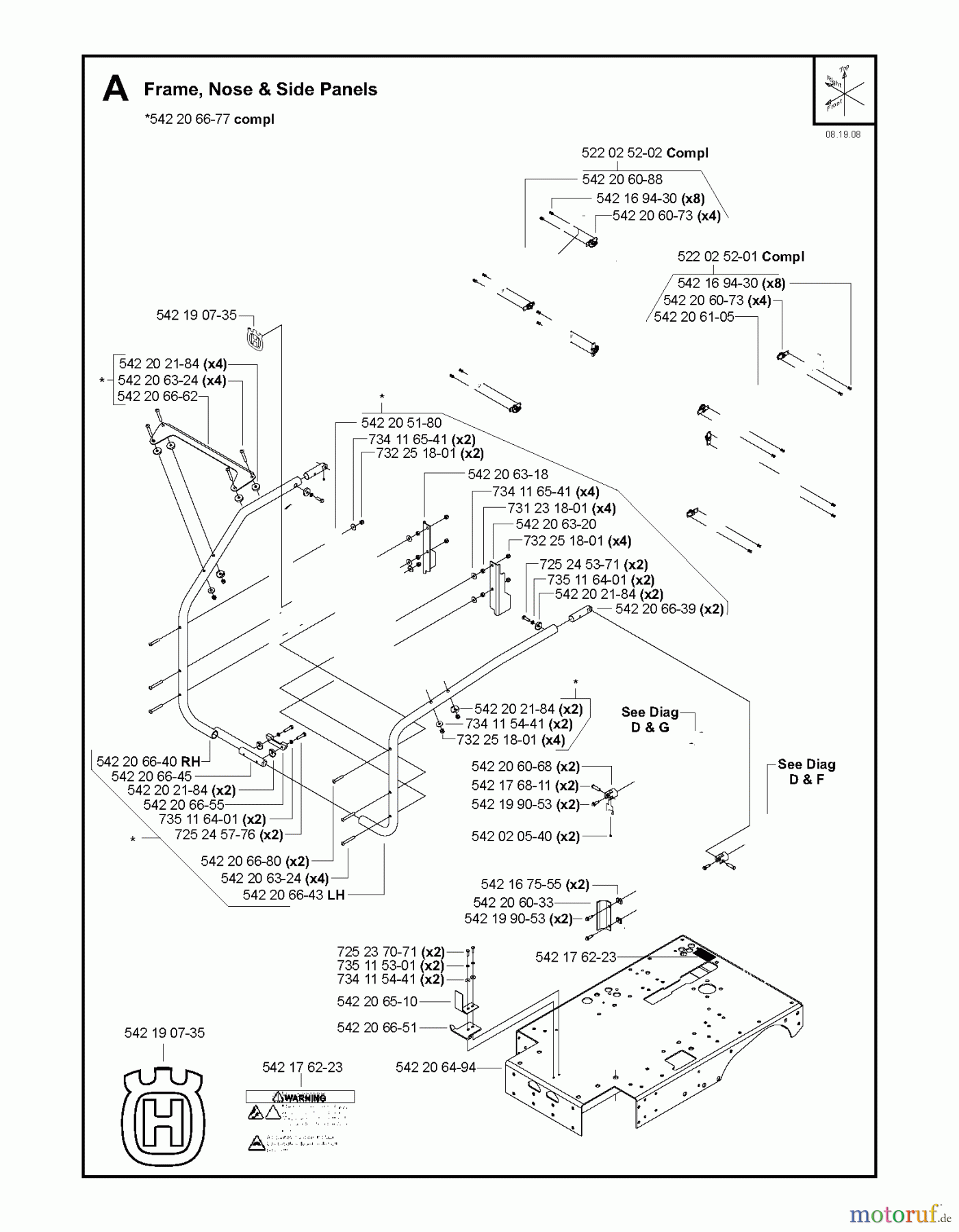 Trennschneider, Floor FS4800, 2008-01 Frame, Nose & Side Panels