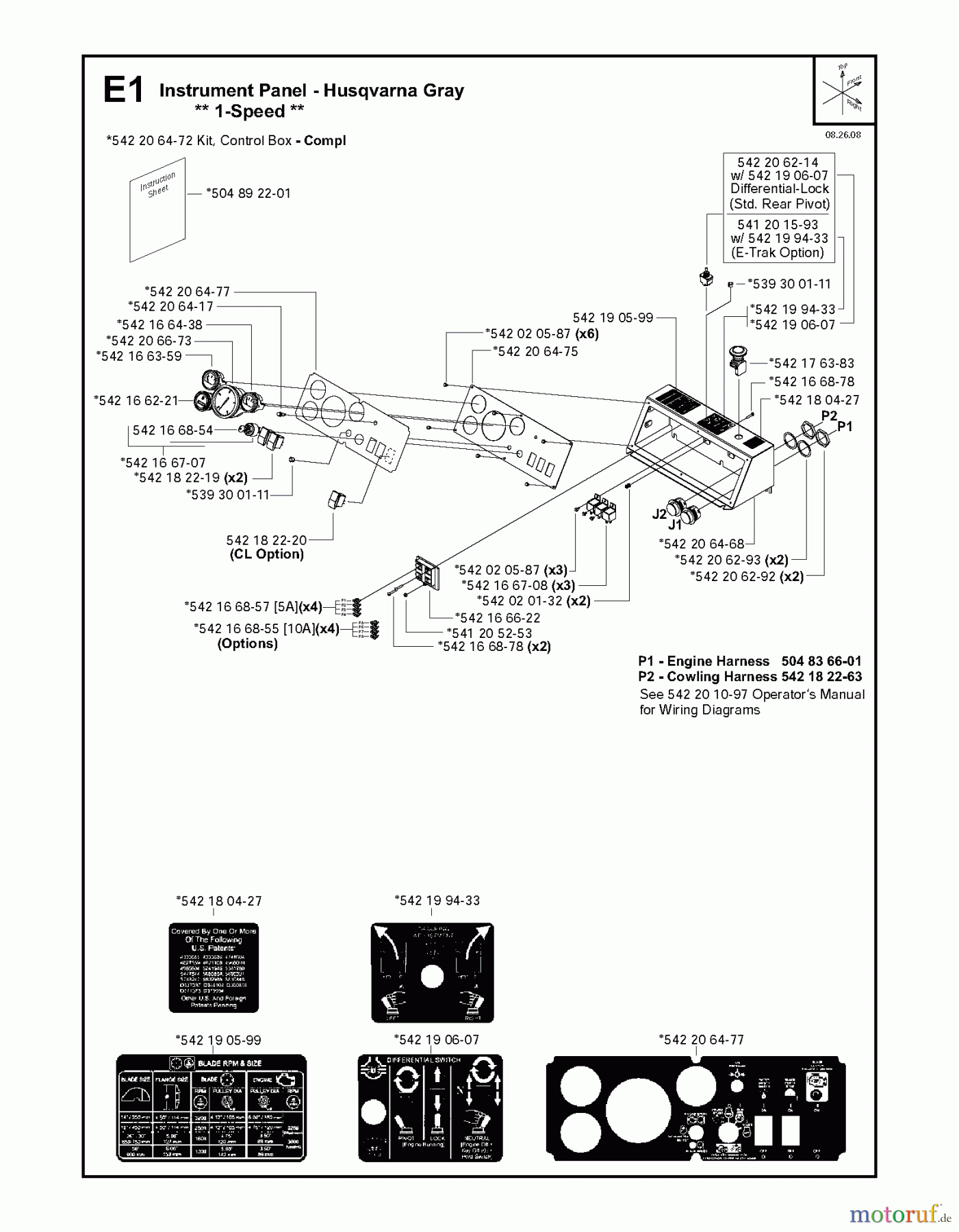  Trennschneider, Floor FS4800, 2008-01 Instrument Panel, 1-Speed