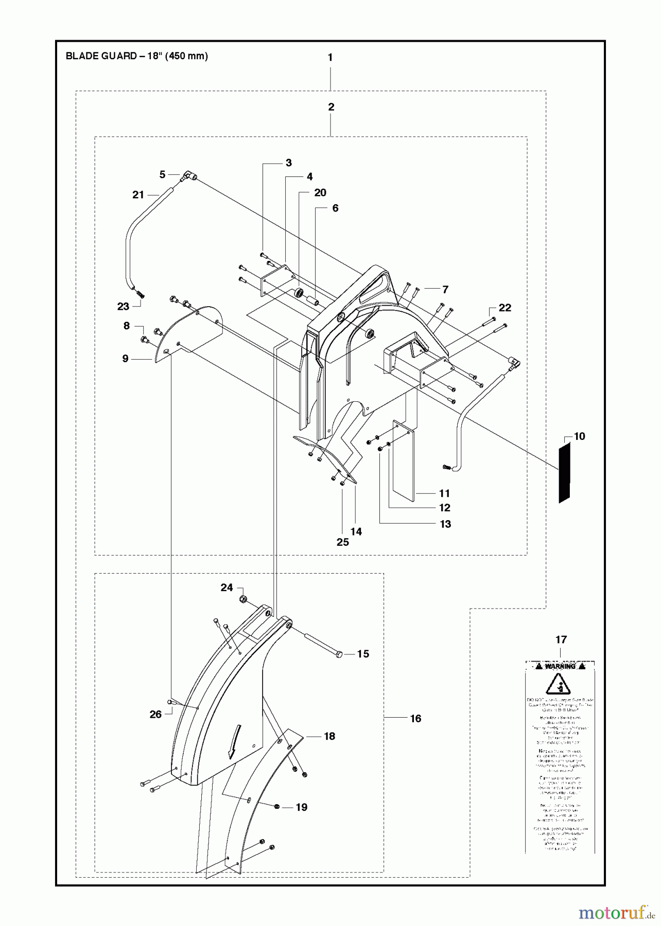Trennschneider, Floor FS513/FS520/FS524, Valid for Machine numbers FS520-2150, FS524-1630 and forward, 2011-02 Blade Guard - 18?