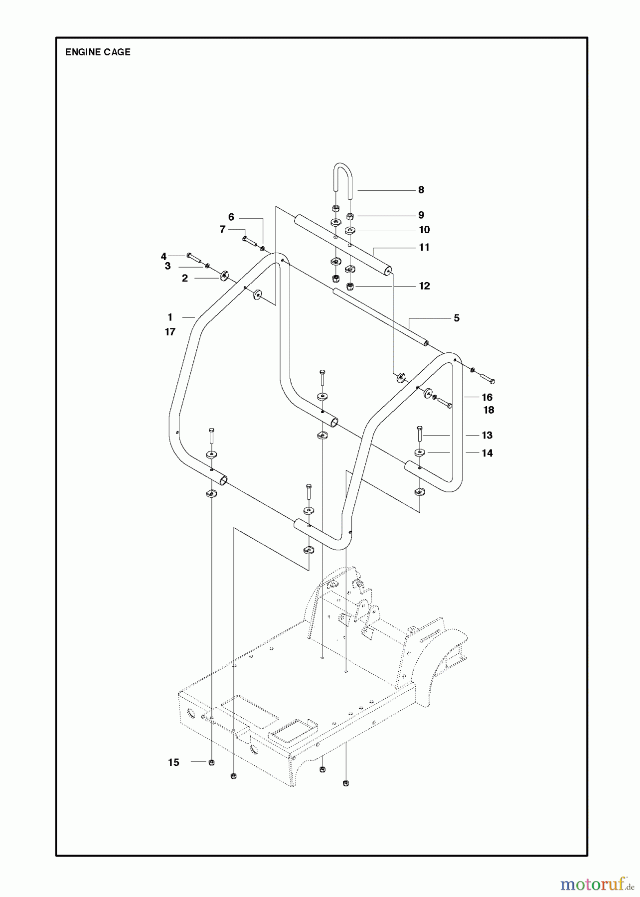  Trennschneider, Floor FS513/FS520/FS524, Valid to machines FS520-2149 and FS 524-1629, 2007-08 to 2011-02 ENGINE CAGE