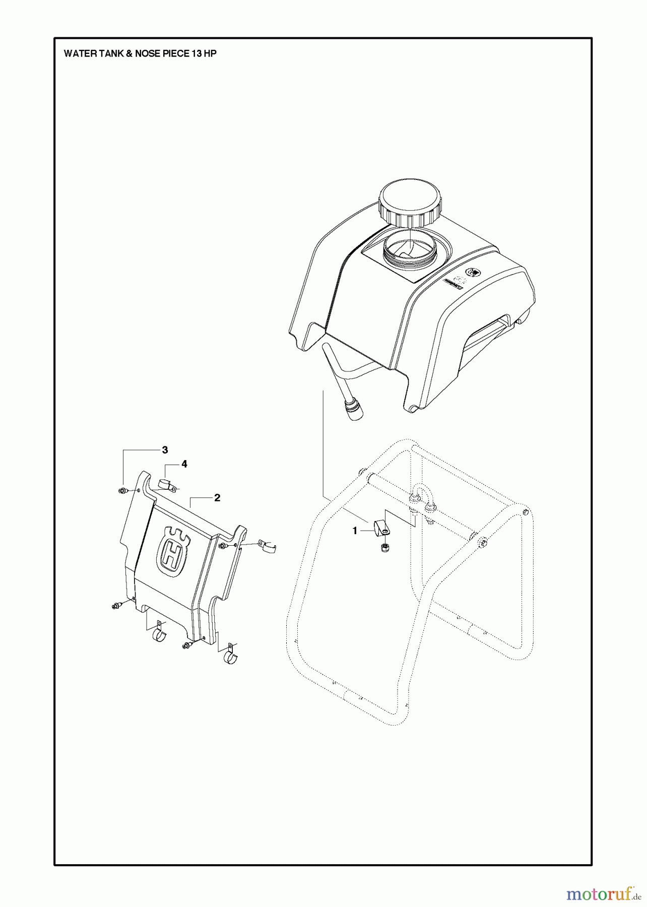  Trennschneider, Floor FS513/FS520/FS524, Valid to machines FS520-2149 and FS 524-1629, 2007-08 to 2011-02 WATER TANK & NOSE PIECE #2