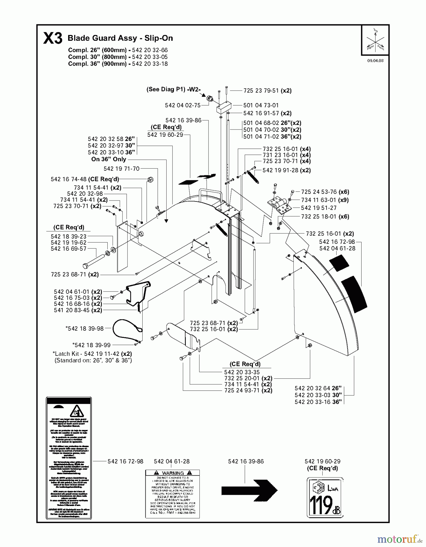 Trennschneider, Floor FS6600 D, 2008-37 Blade Guard Assy - Slip-On 26, 30 & 36