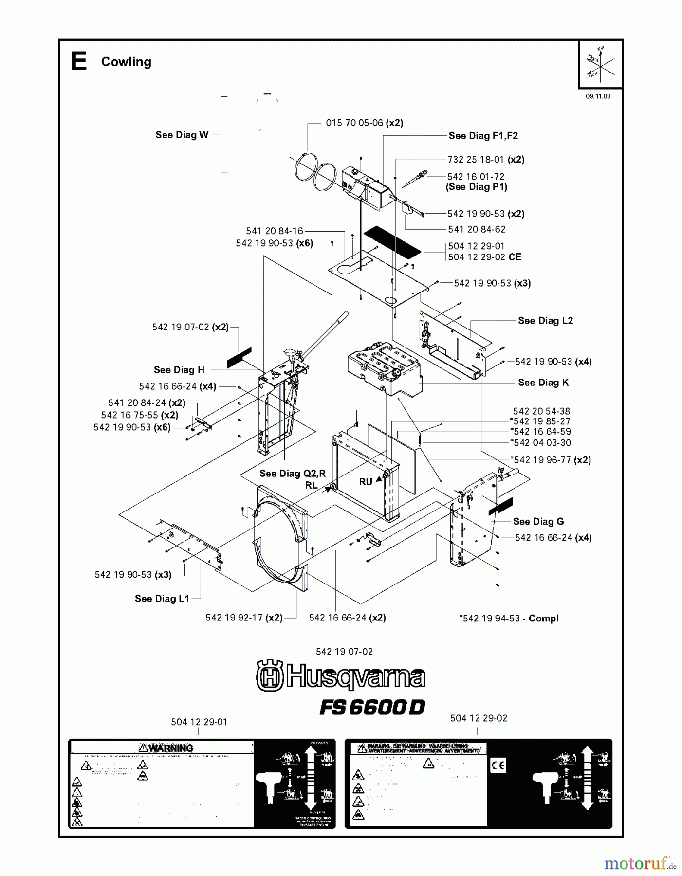 Trennschneider, Floor FS6600 D, 2008-37 Cowling