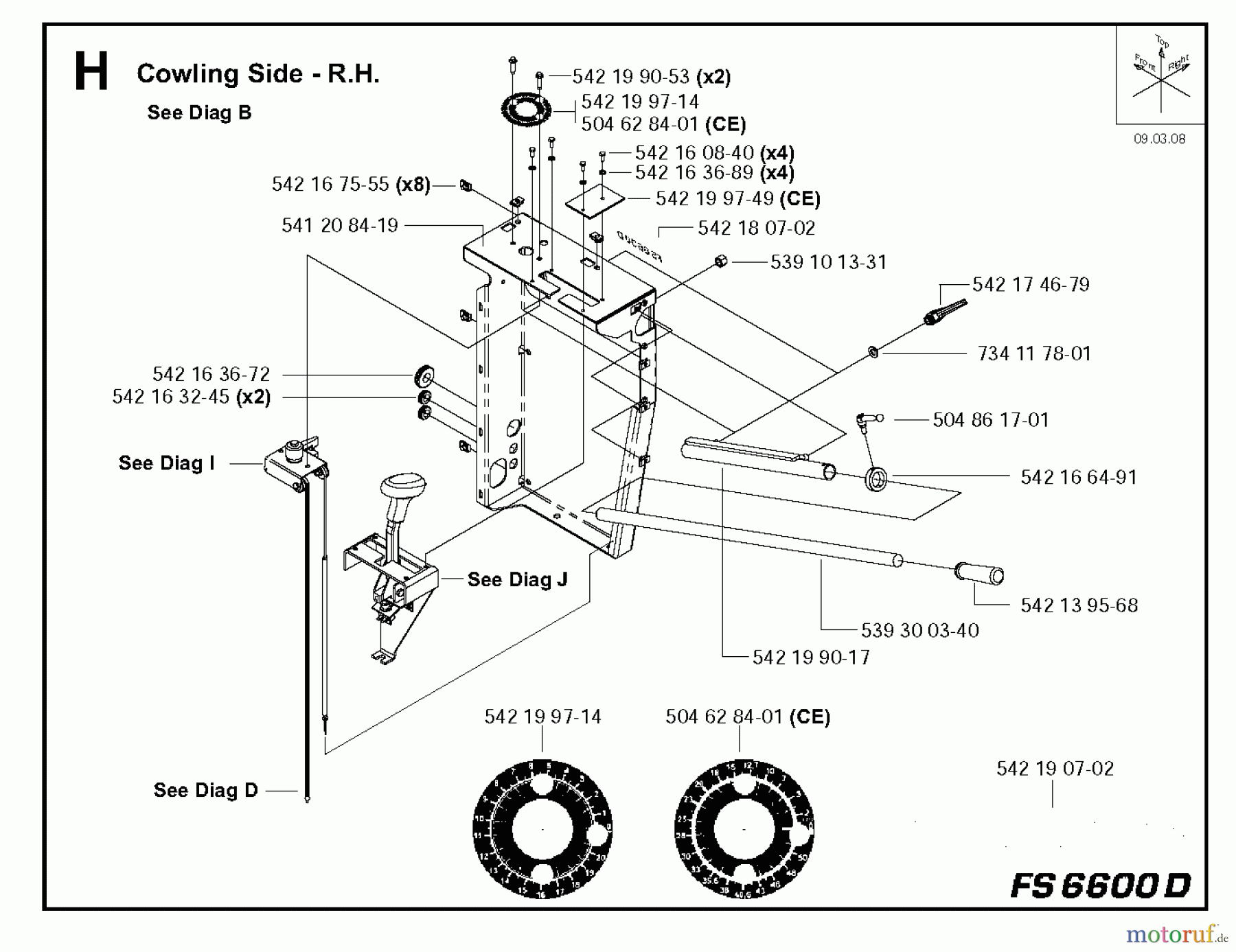 Trennschneider, Floor FS6600 D, 2008-37 Cowling Side - R.H.