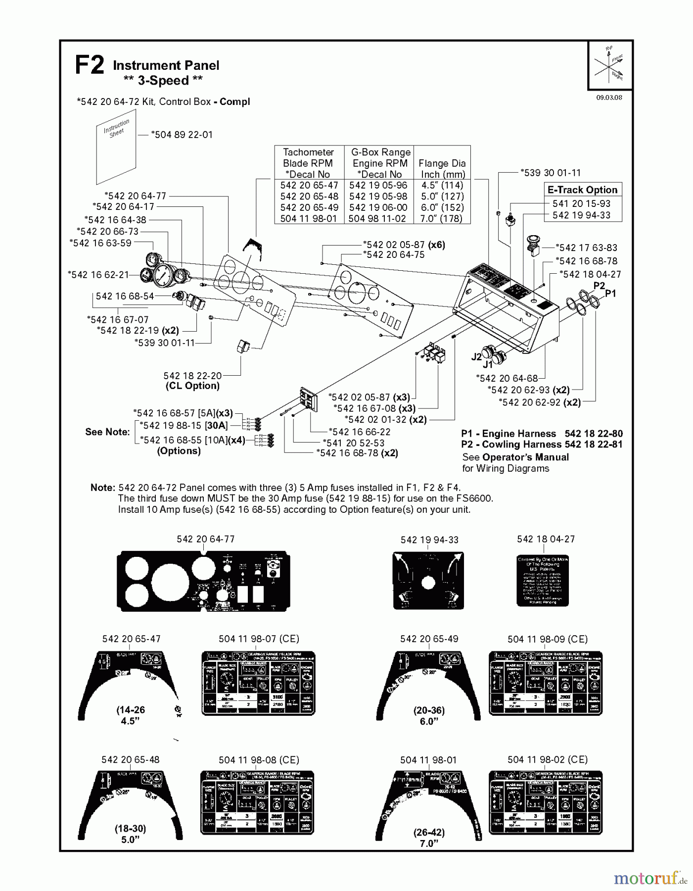 Trennschneider, Floor FS6600 D, 2008-37 Instrument Panel, 3-Speed