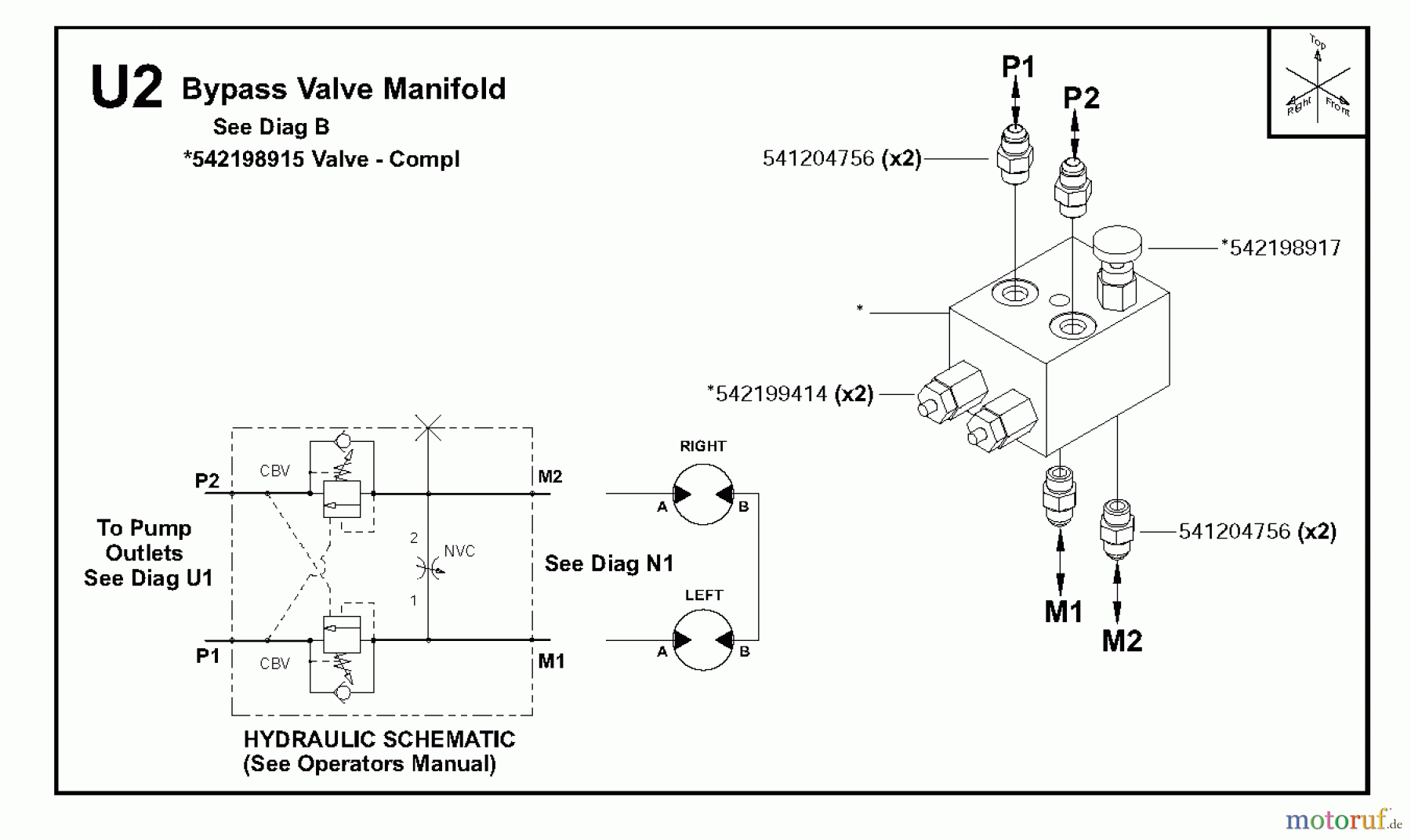 Trennschneider, Floor FS6600 JD T3, 2009-20 Bypass Valve Manifold