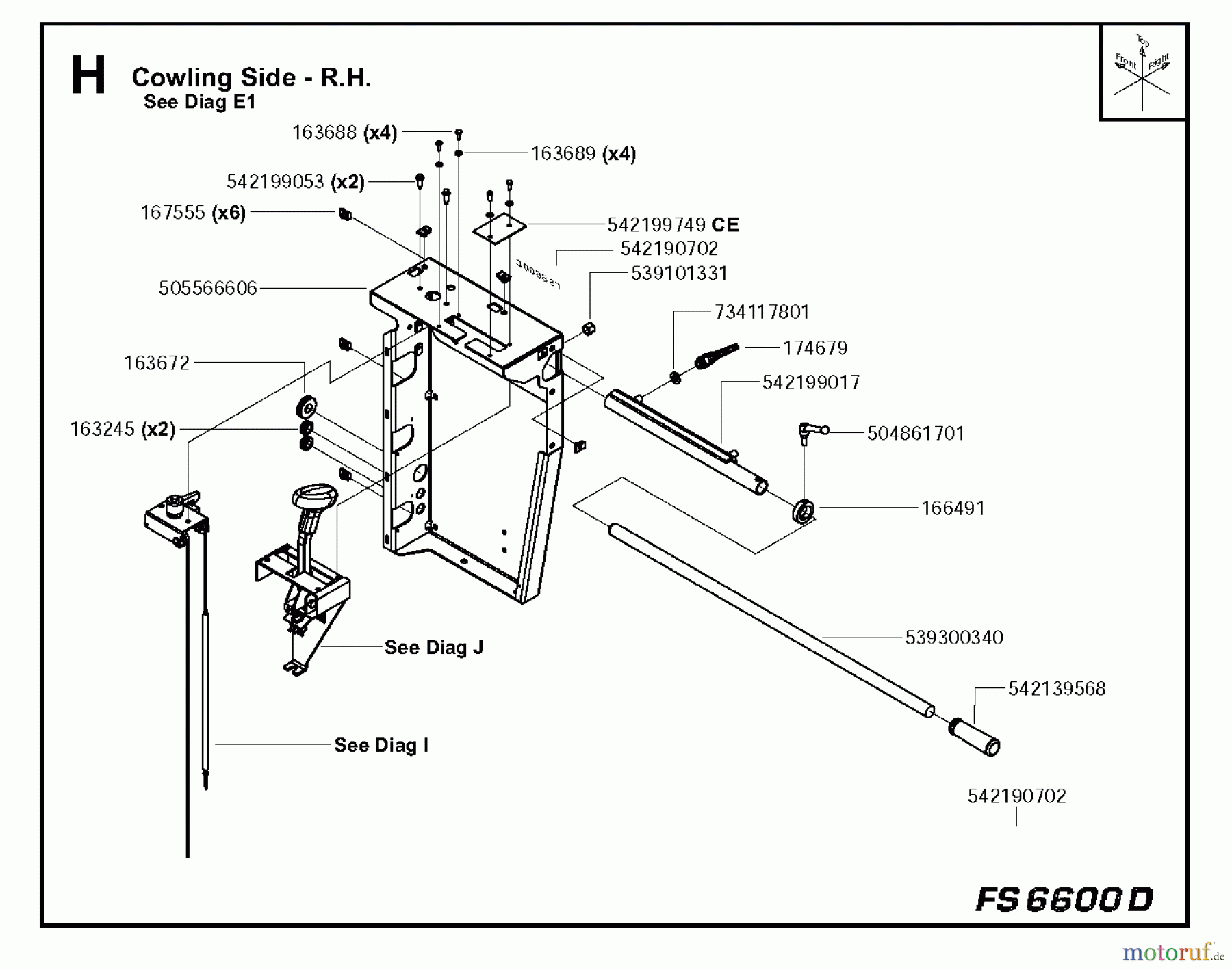 Trennschneider, Floor FS6600 JD T3, 2009-20 Cowling Side - R.H.