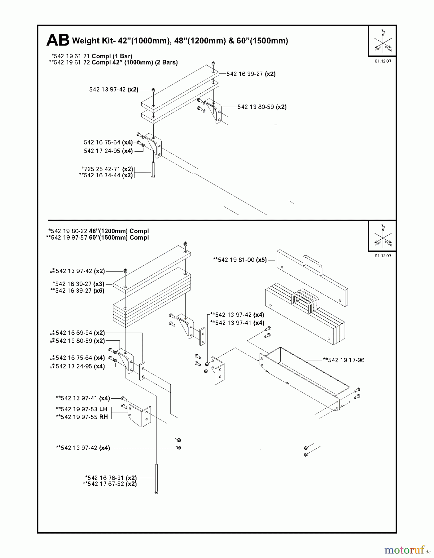 Trennschneider, Floor FS6600, 2006-44 Weight Kit- 42?, 48? & 60?