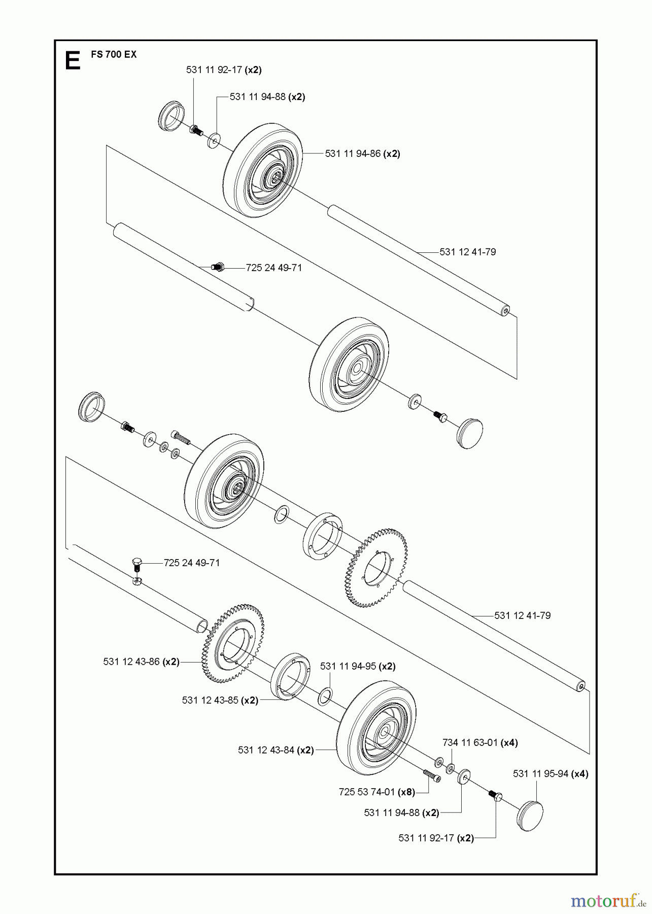 Trennschneider, Floor FS700 EX, 2007-15 WHEELS & TIRES