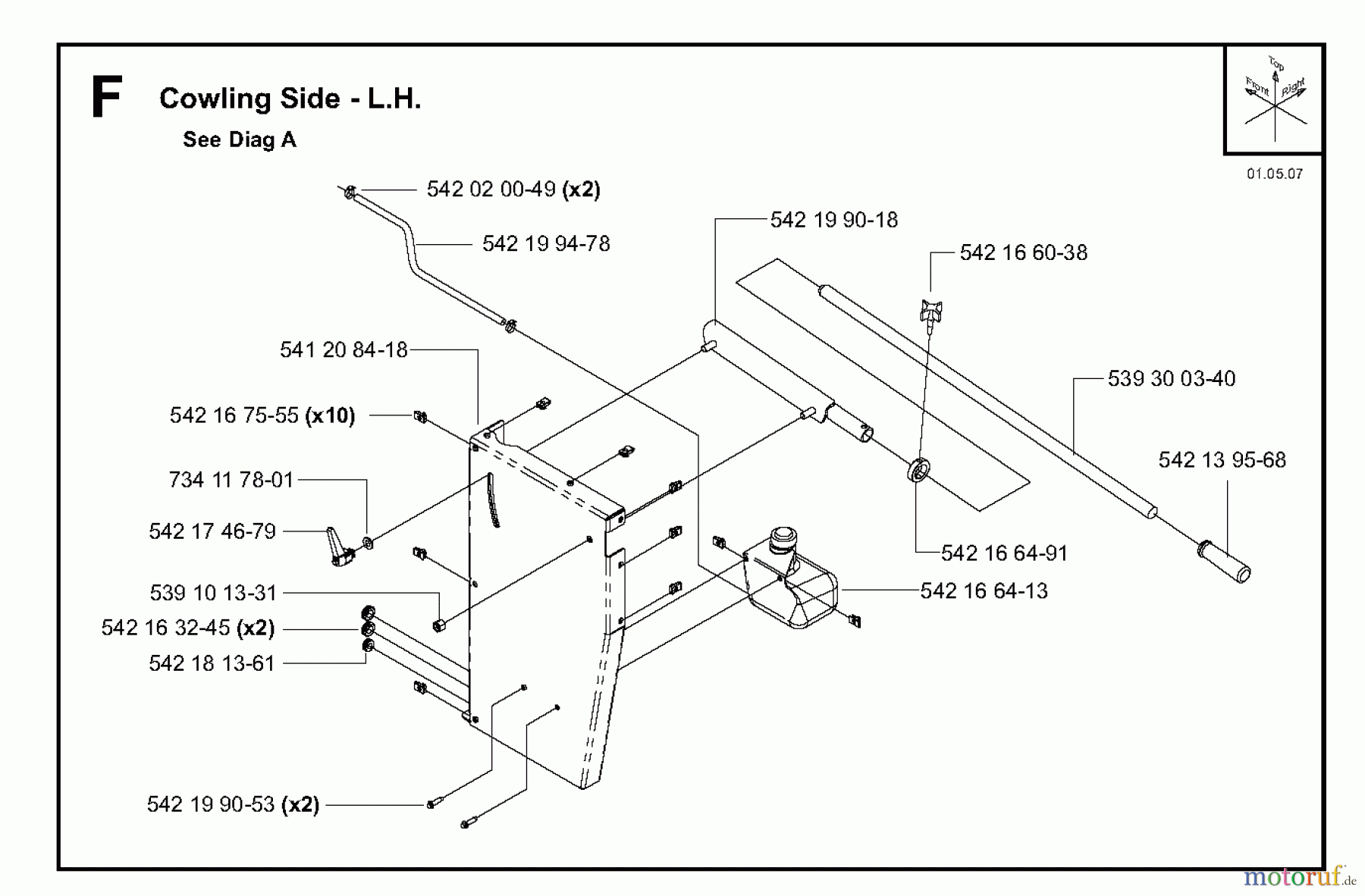 Trennschneider, Floor FS8400, 2007-36 Cowling Side - L.H.