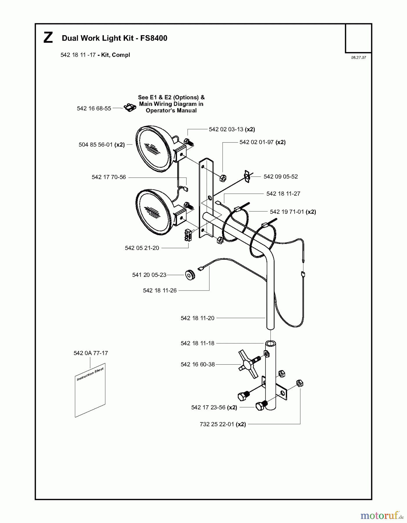 Trennschneider, Floor FS8400, 2007-36 Dual Work Light Kit