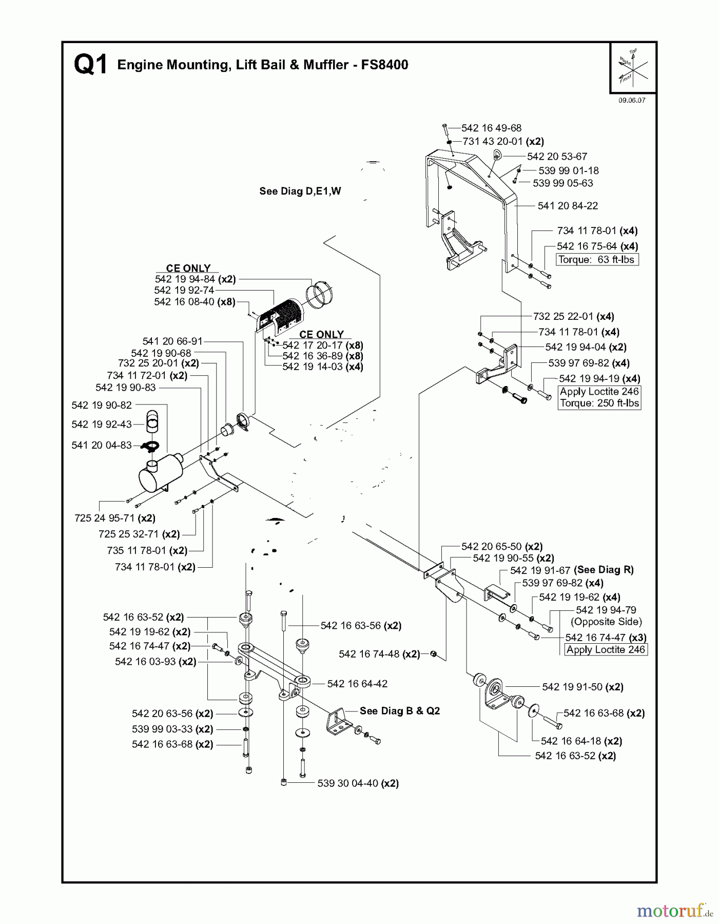 Trennschneider, Floor FS8400, 2007-36 Engine Mounting, Lift Bail & Muffler