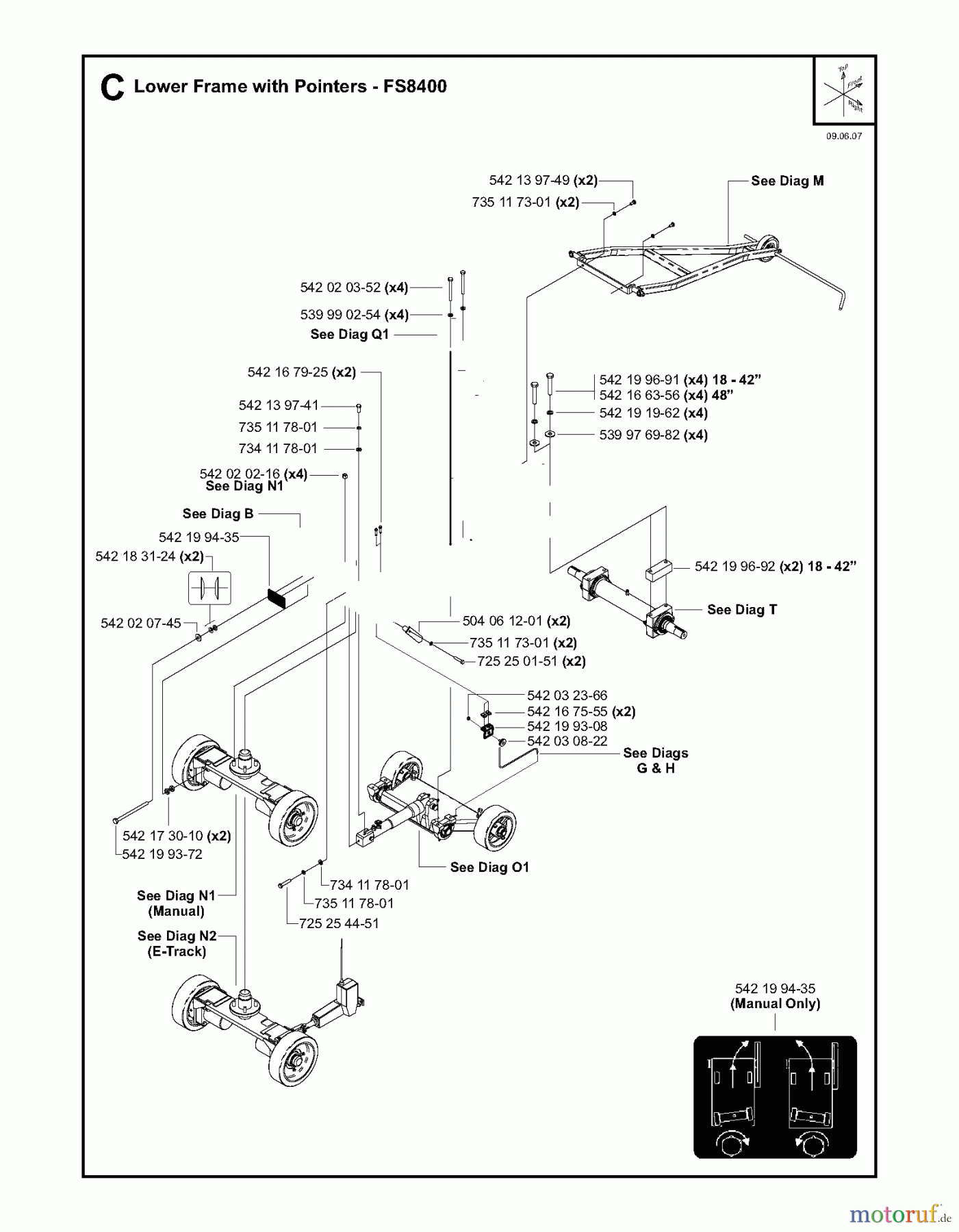 Trennschneider, Floor FS8400, 2007-36 Lower Frame with Pointers