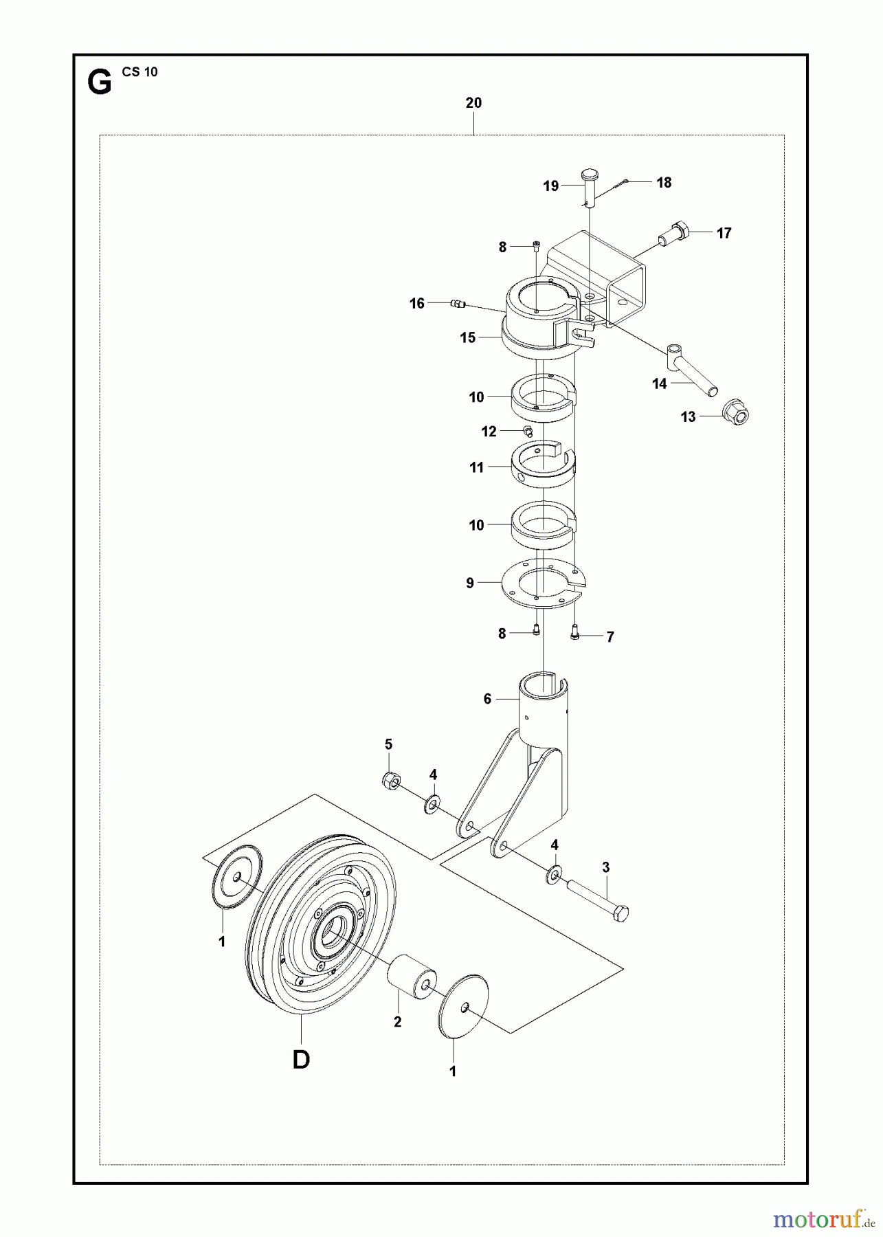 Wand und Kabelsägen CS10, 2012-11 WHEEL ASSY #2