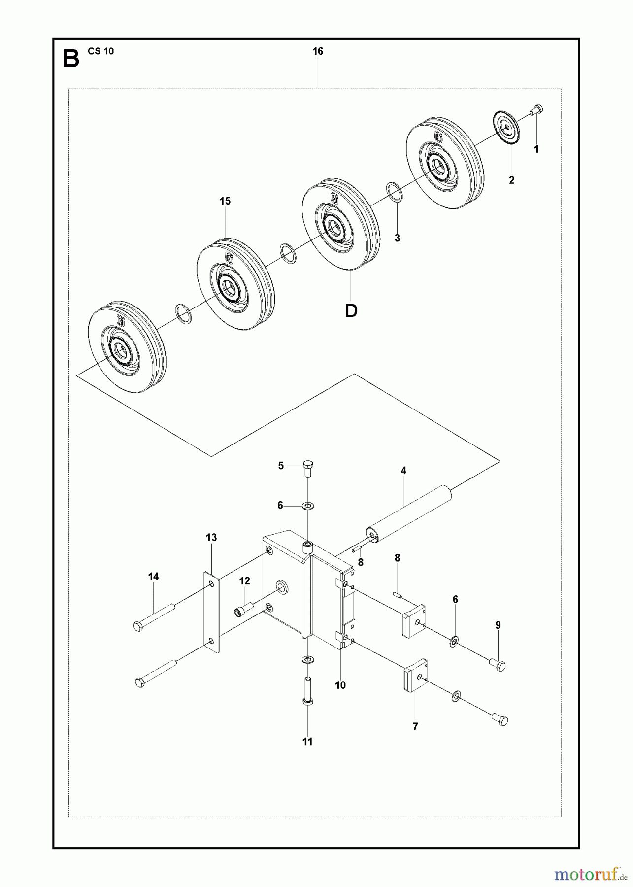  Wand und Kabelsägen CS10, 2012-11 WHEEL BRACKET, LOWER #1