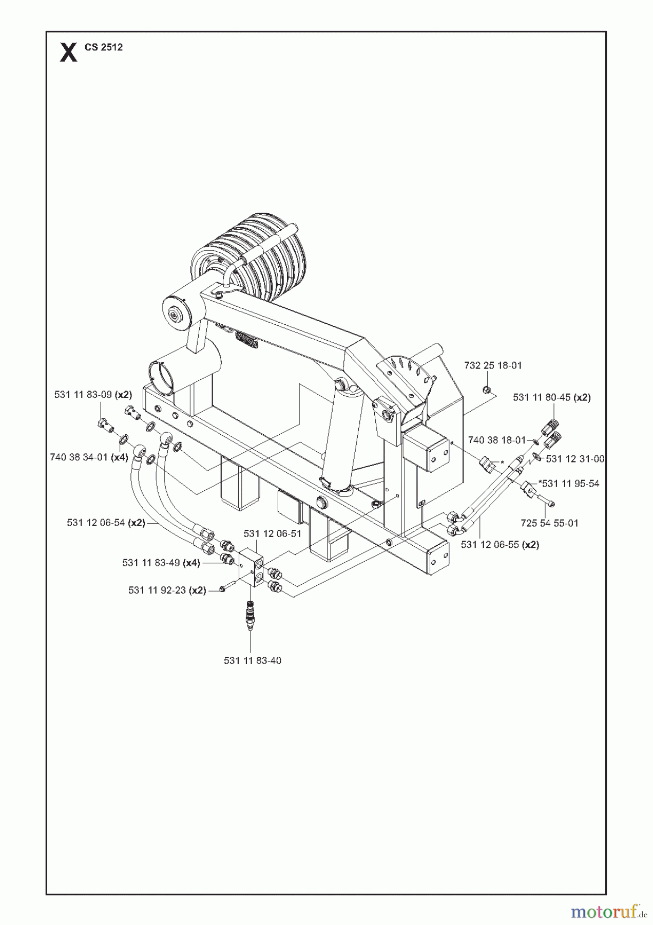 Wand und Kabelsägen CS2512, 2007-32 HYDRAULIC BLOCK