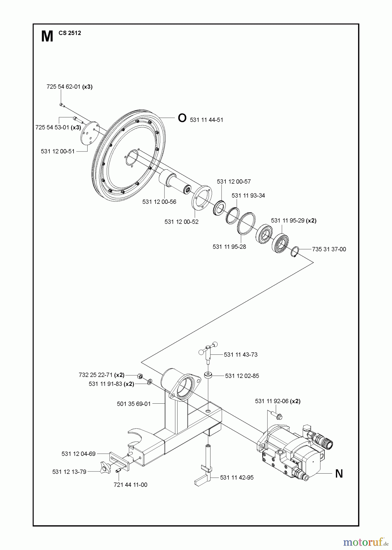 Wand und Kabelsägen CS2512, 2013-04, From machine number 1301- DRIVE